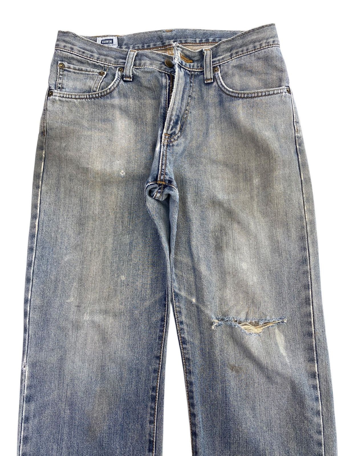 Edwin Vintage Edwin Faded Wash Ripped Style Loose Jeans Size US 31 - 2 Thumbnail