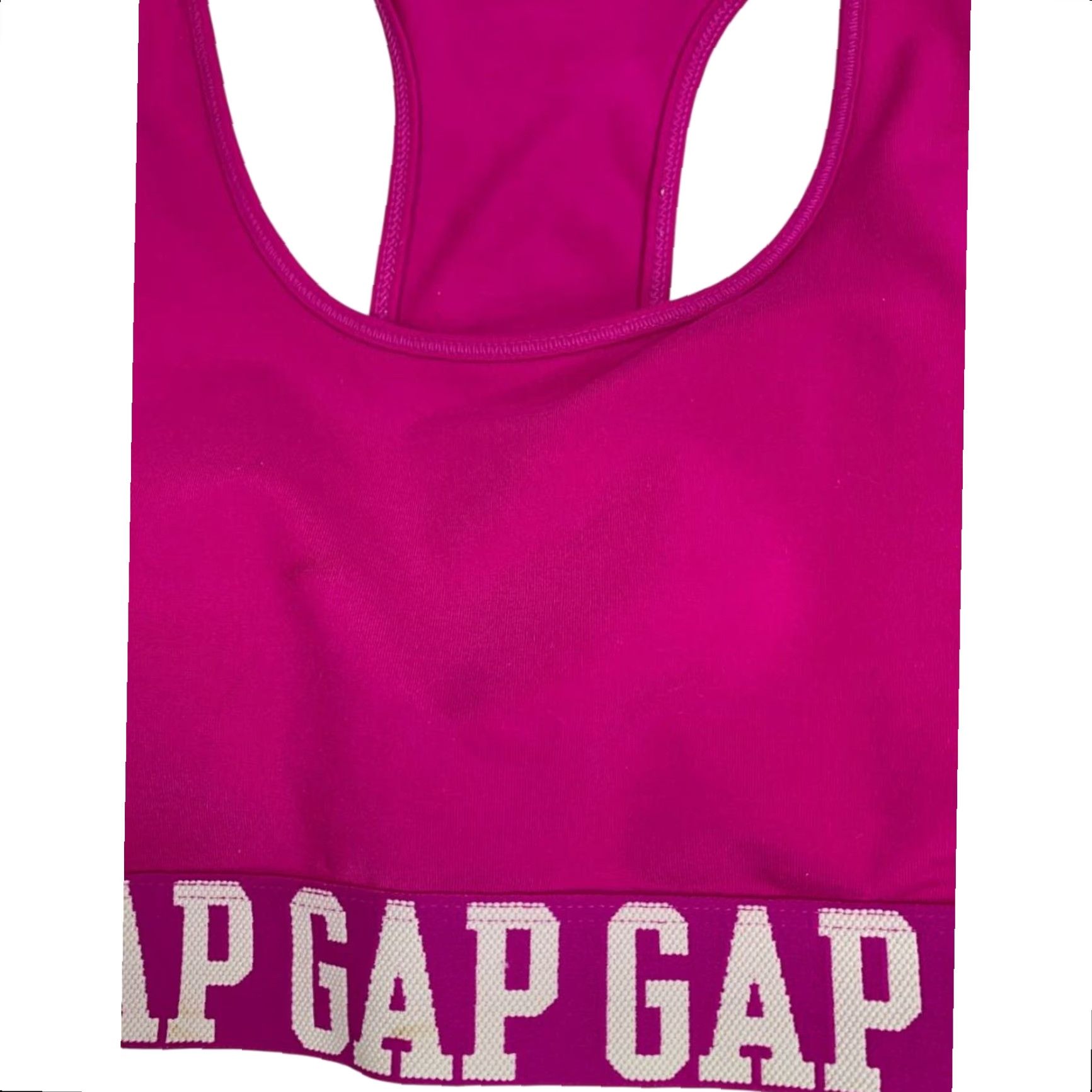 Vintage GapFit Sports Bra T-Back Small S Pink Removable Pads Electric Pink Size ONE SIZE - 2 Thumbnail