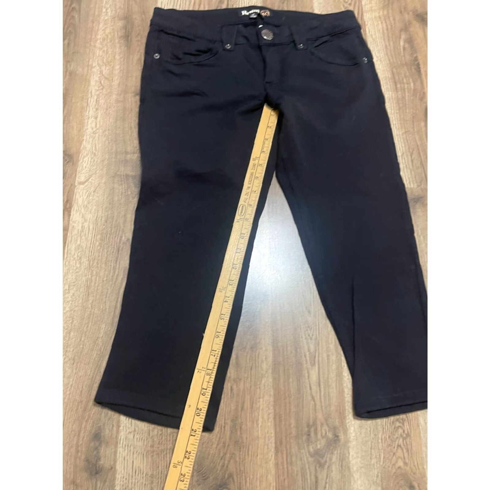 Vintage REWIND Jeans Women’s 9 Black Denim Ankle Straight Leg Size 30" / US 8 / IT 44 - 5 Thumbnail