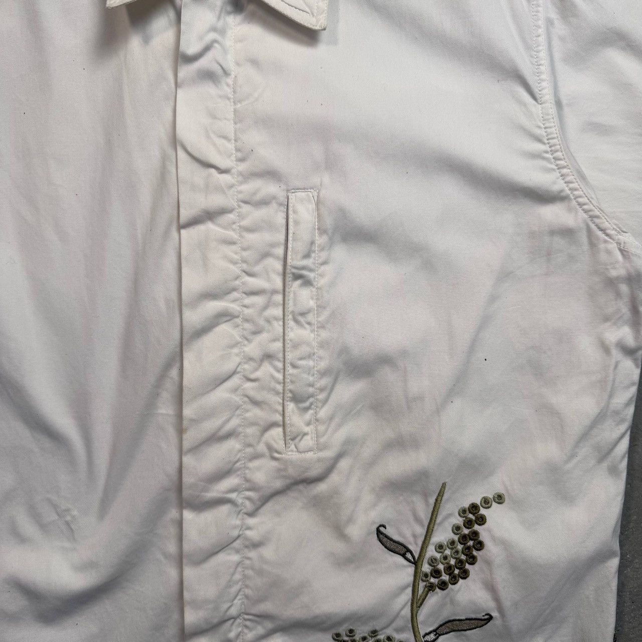 Maharishi Maharishi White Zip Shirt Embroidered Leaf Design Size US S / EU 44-46 / 1 - 5 Thumbnail