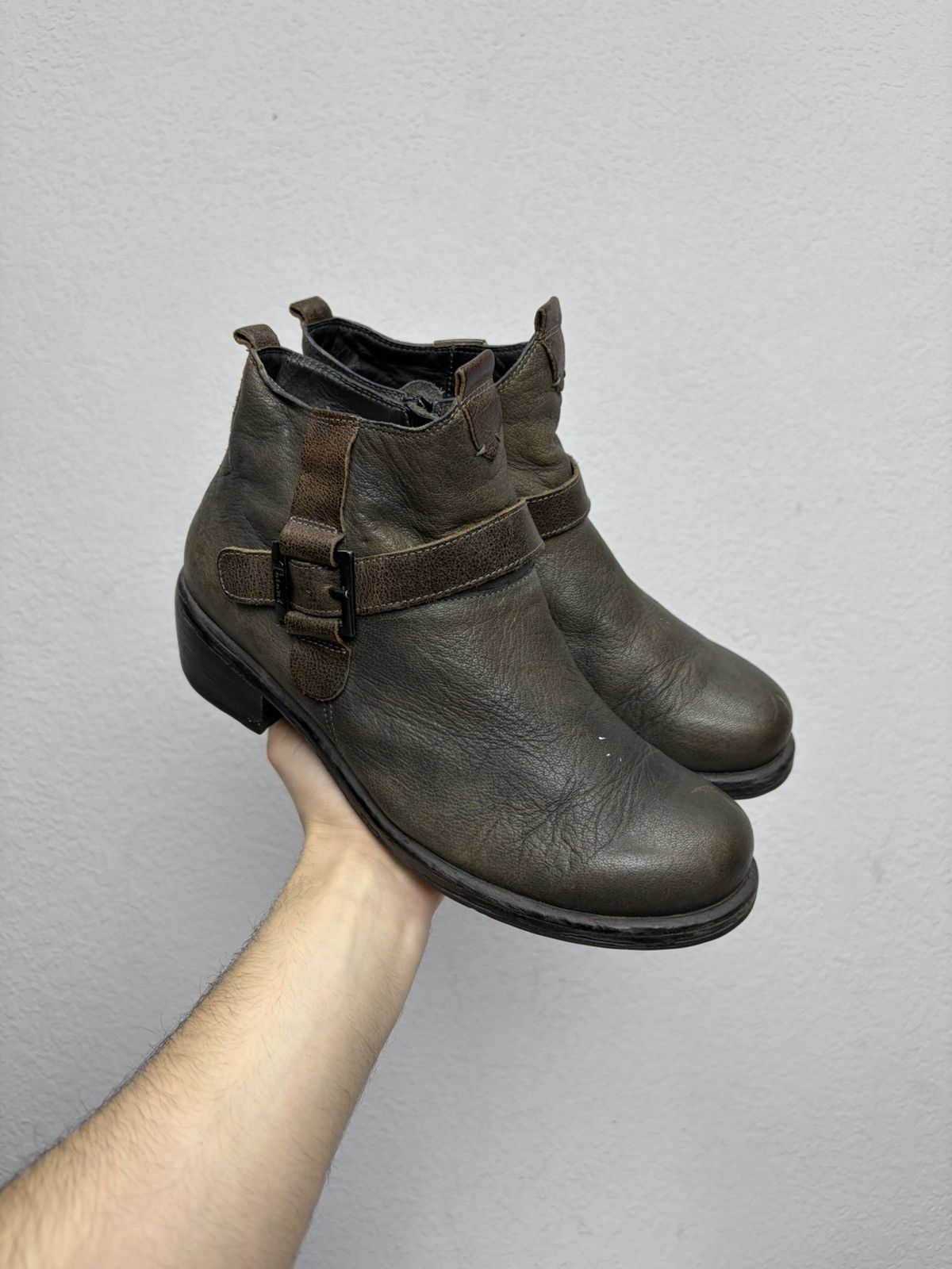 Hedi Slimane Vintage Italian Rangers AS98 Guidi Style Leather Biker Boots Size US 8 / EU 41 - 3 Thumbnail