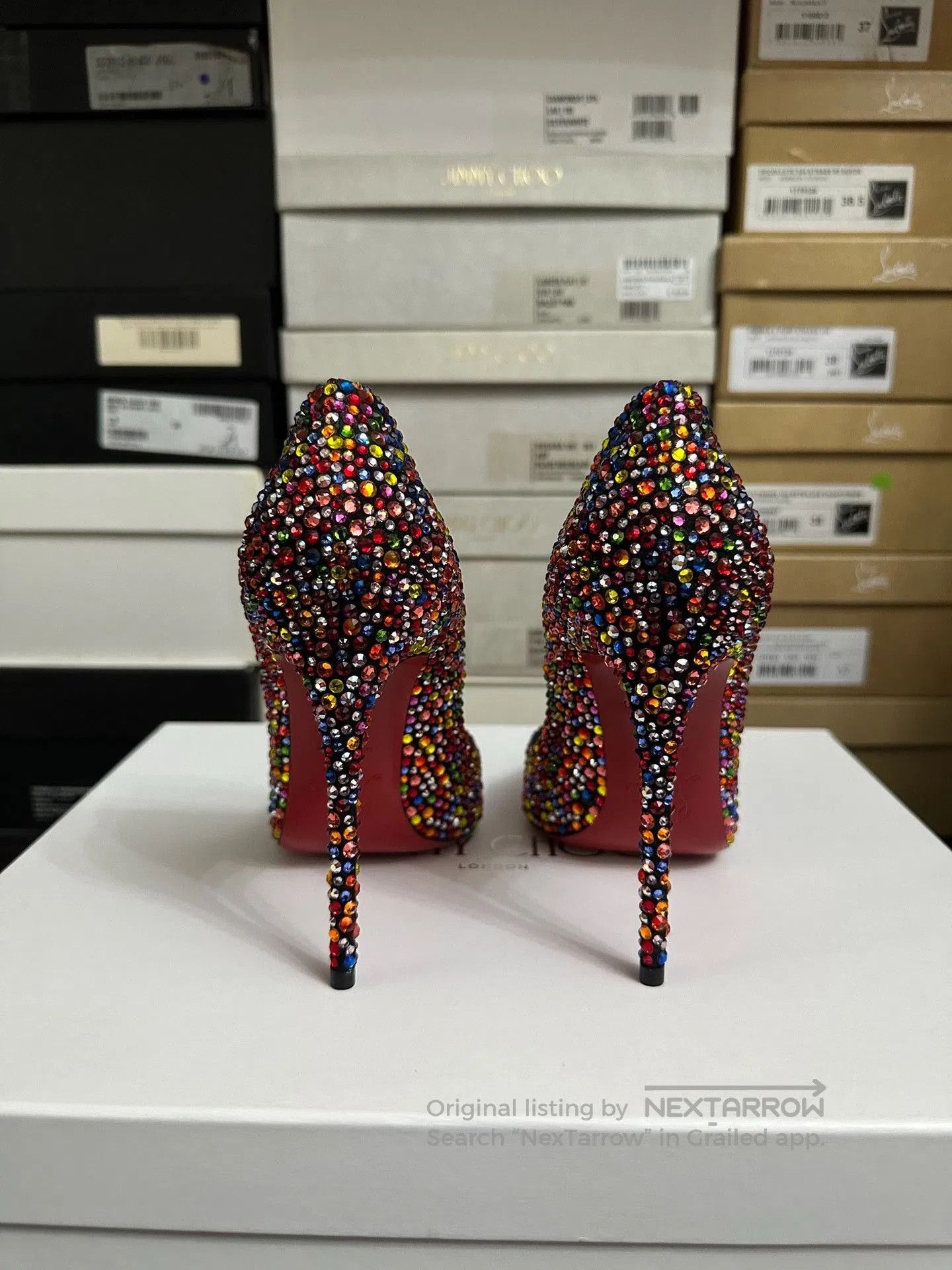Christian Louboutin Christian Louboutin Crystal Embellished Heels. Size US 5 / IT 35 - 4 Thumbnail