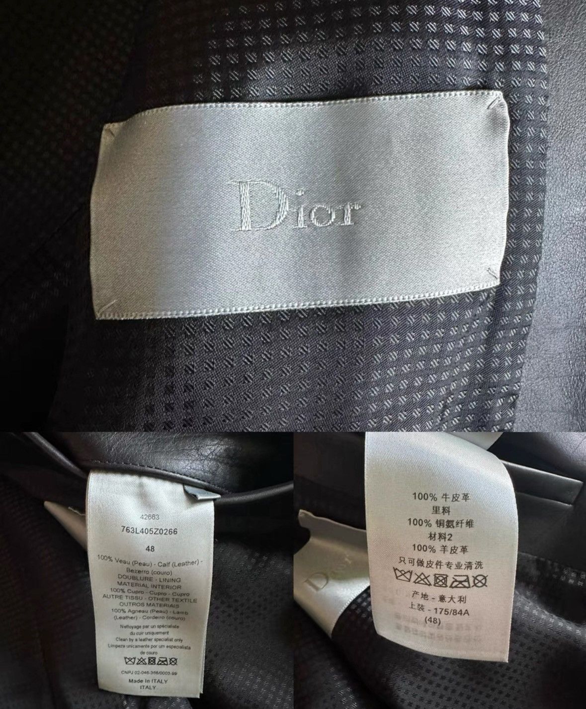 Dior Dior Black and red leather motorcycle jacket 2501-Nextarrow Size US M / EU 48-50 / 2 - 9 Thumbnail