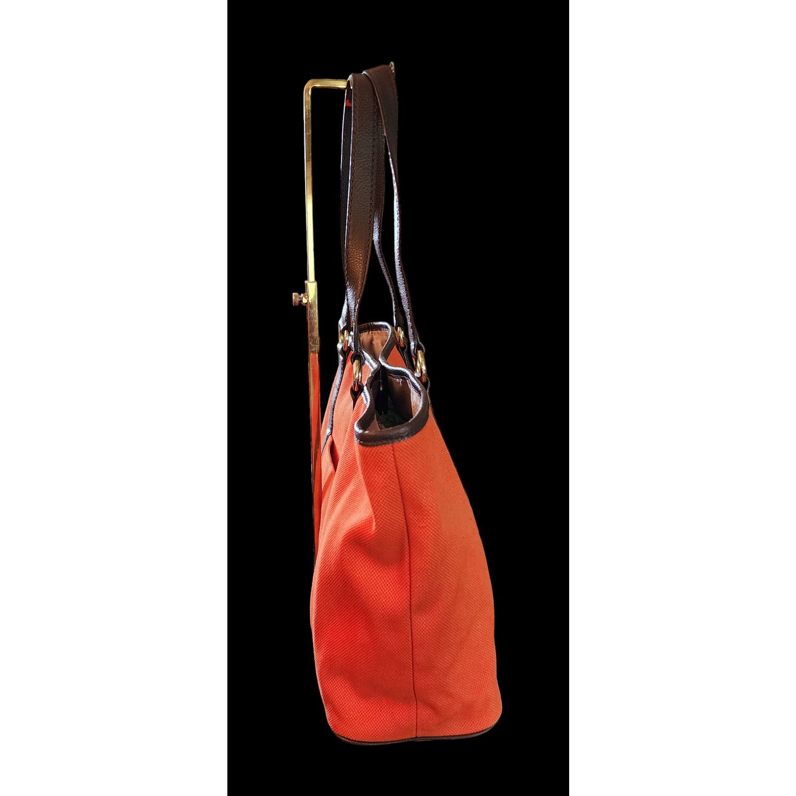 Michael Kors Michael Kors canvas and brown leather XL tote orange. Size ONE SIZE - 6 Thumbnail