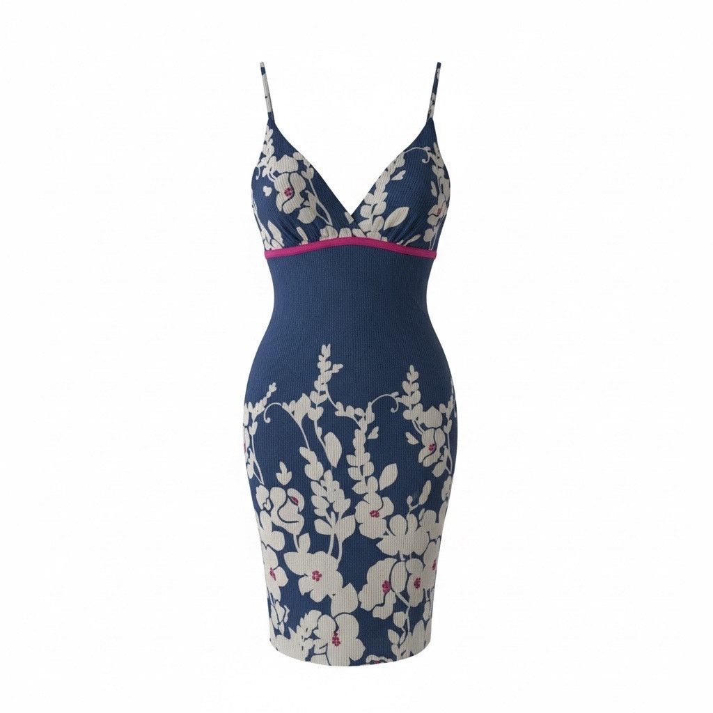 Aeropostale Aéropostale Women’s Dress Large L 12-14 Blue Floral Sun Size L / US 10 / IT 46 - 1 Thumbnail