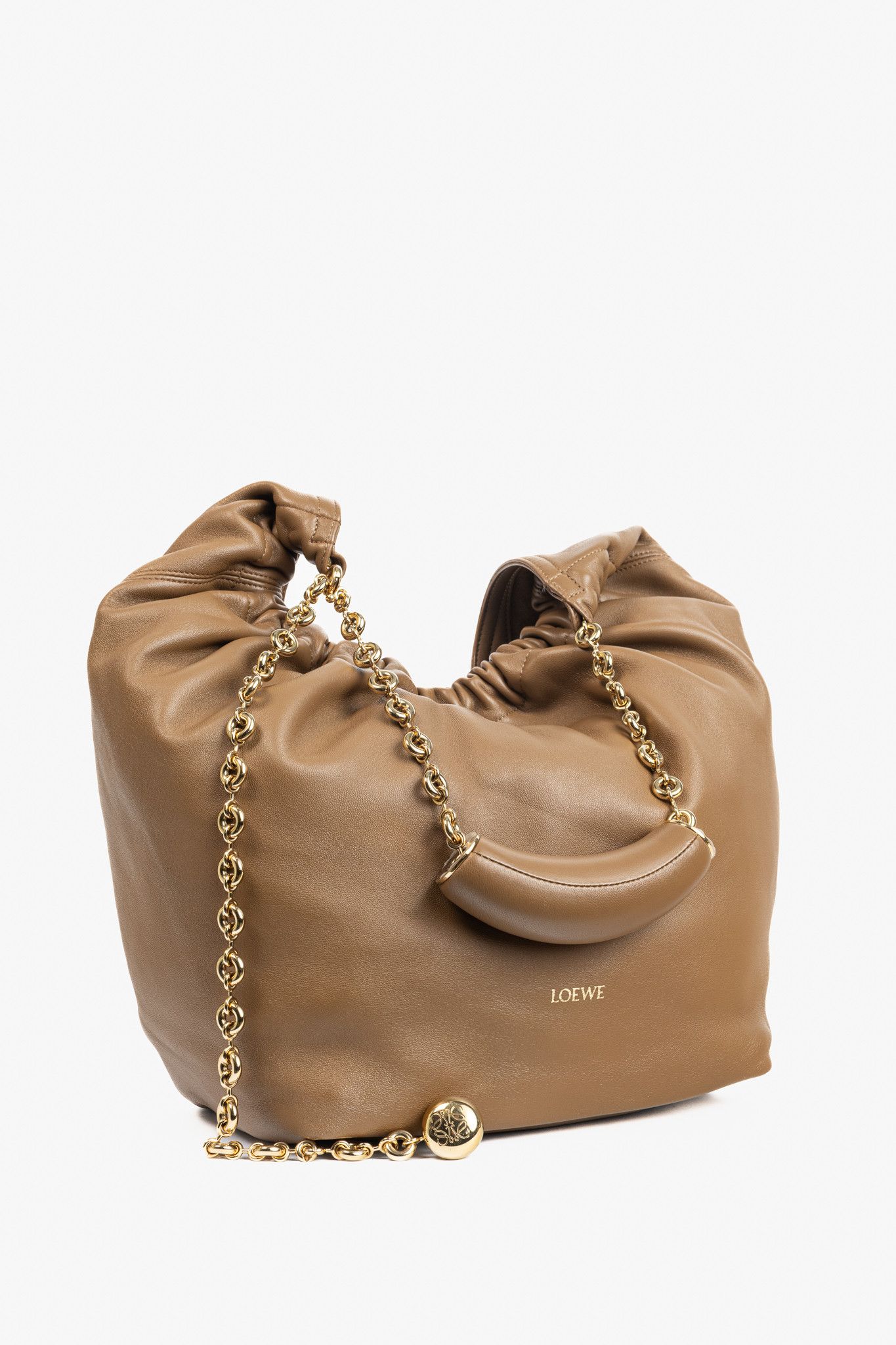 Loewe Loewe Squeeze Medium Oak Leather Shoulder Bag Size ONE SIZE - 2 Thumbnail