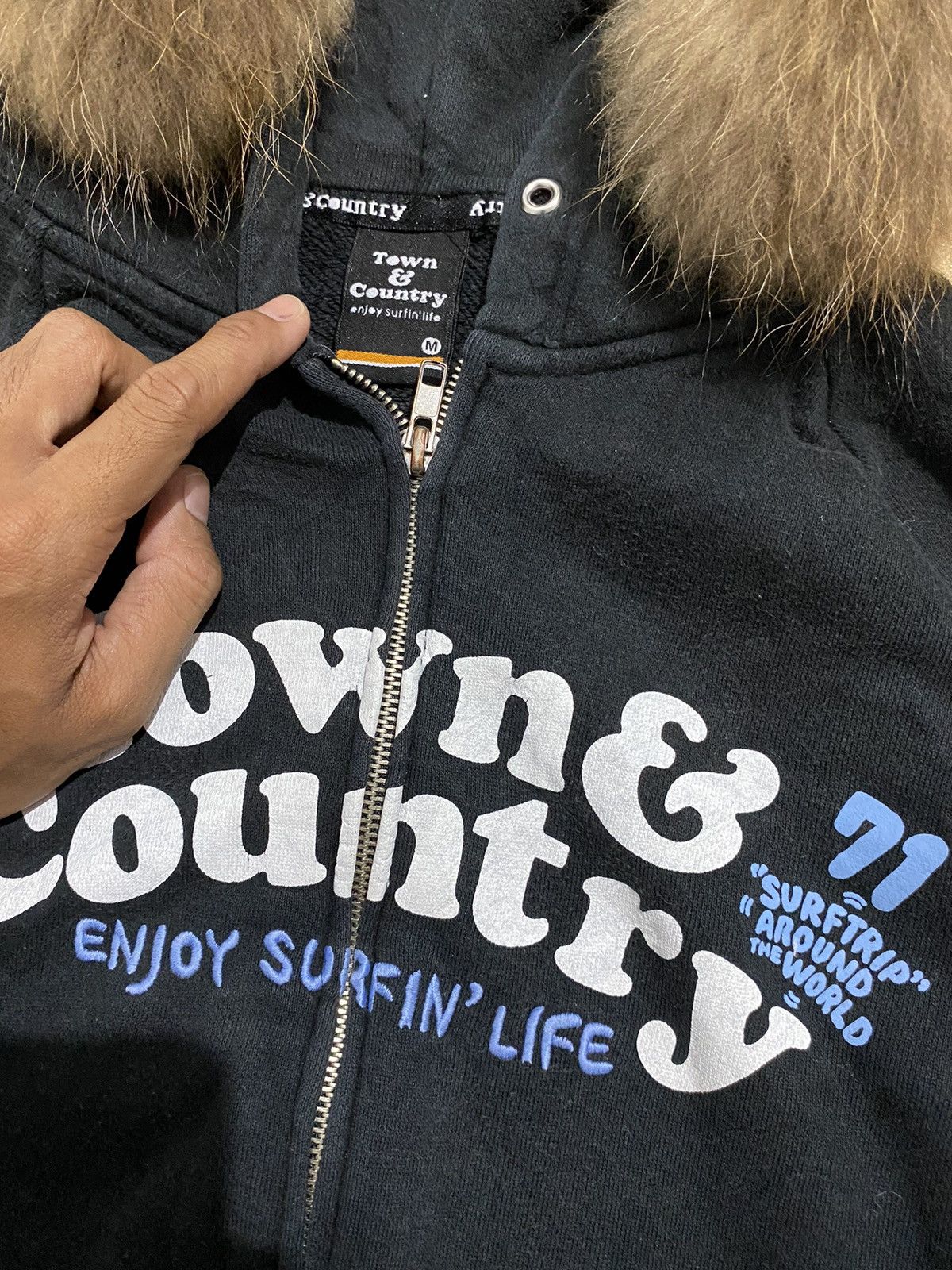 Japanese Brand Town & country surf fur hoodie ifsixwasnine styled Size US M / EU 48-50 / 2 - 3 Thumbnail