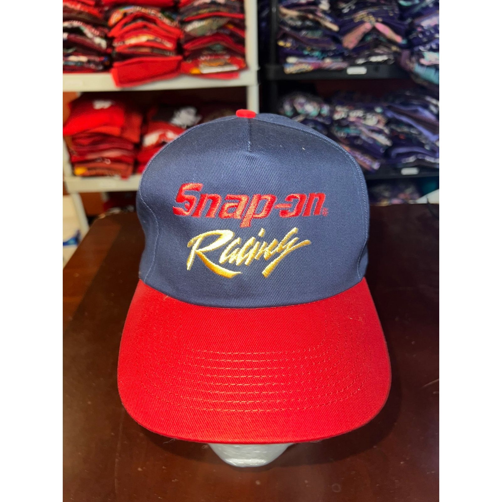 Vintage Vintage Snap On Hat Racing Blue Race Snapback Cap Headwear Size ONE SIZE - 2 Thumbnail