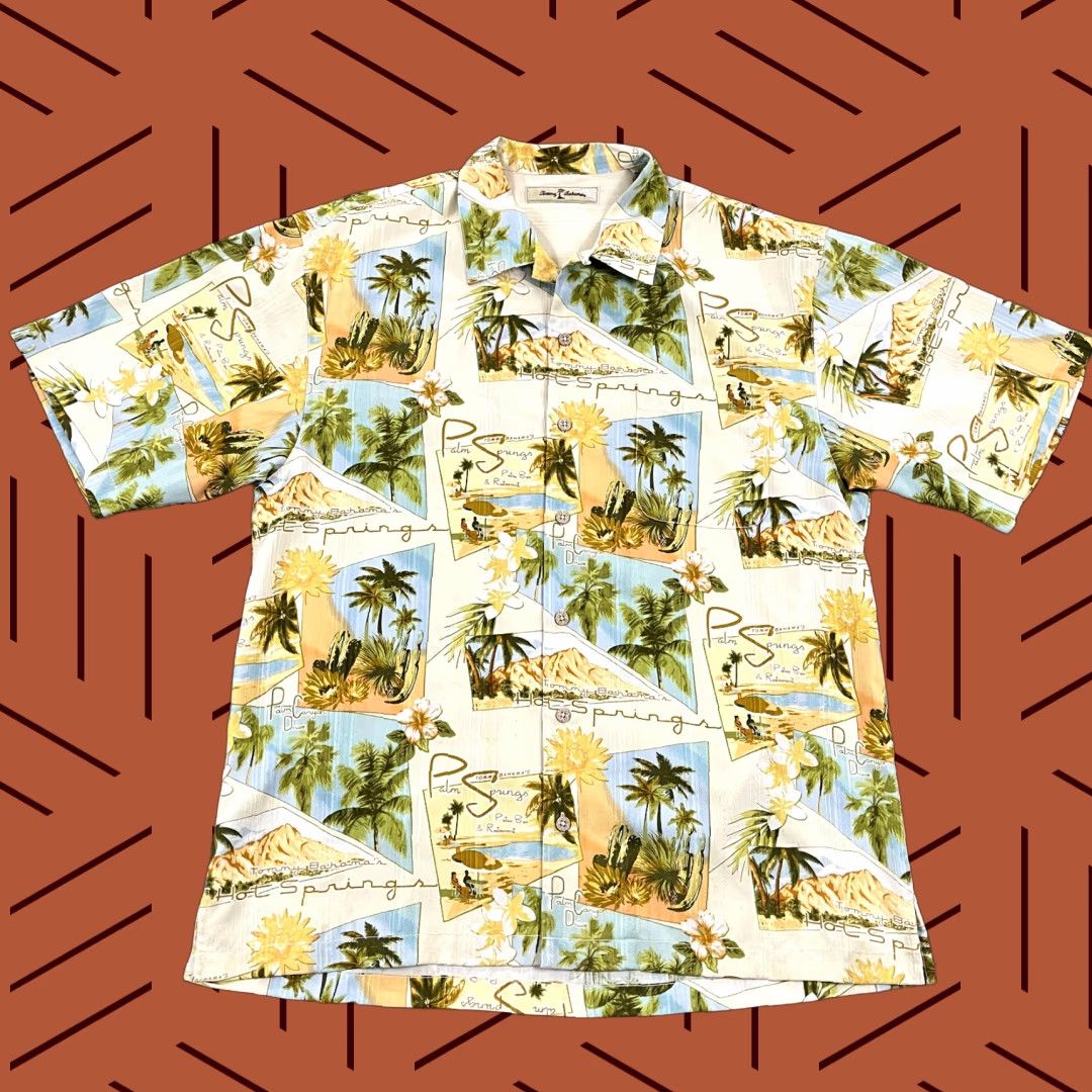 Tommy Bahama Vintage Tommy Bahama Shirt Men Large Palm Springs Hawaiian Floral Silk Button-Up Size US L / EU 52-54 / 3 - 1 Thumbnail