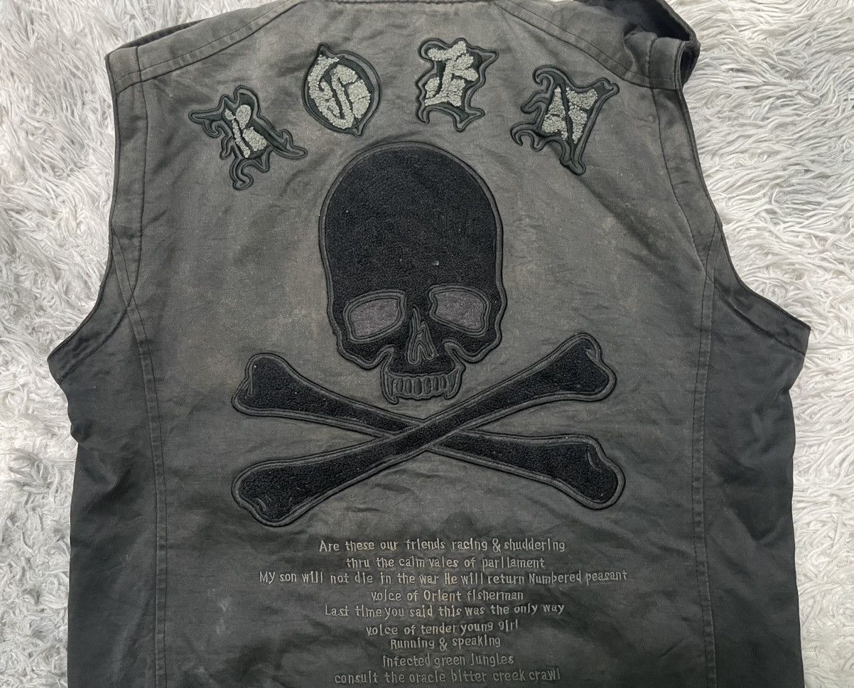 If Six Was Nine 2000s ROEN LEATHER 2 WAY JACKET EMBROIDERED LOGO DISTRESSED Size US S / EU 44-46 / 1 - 17 Thumbnail