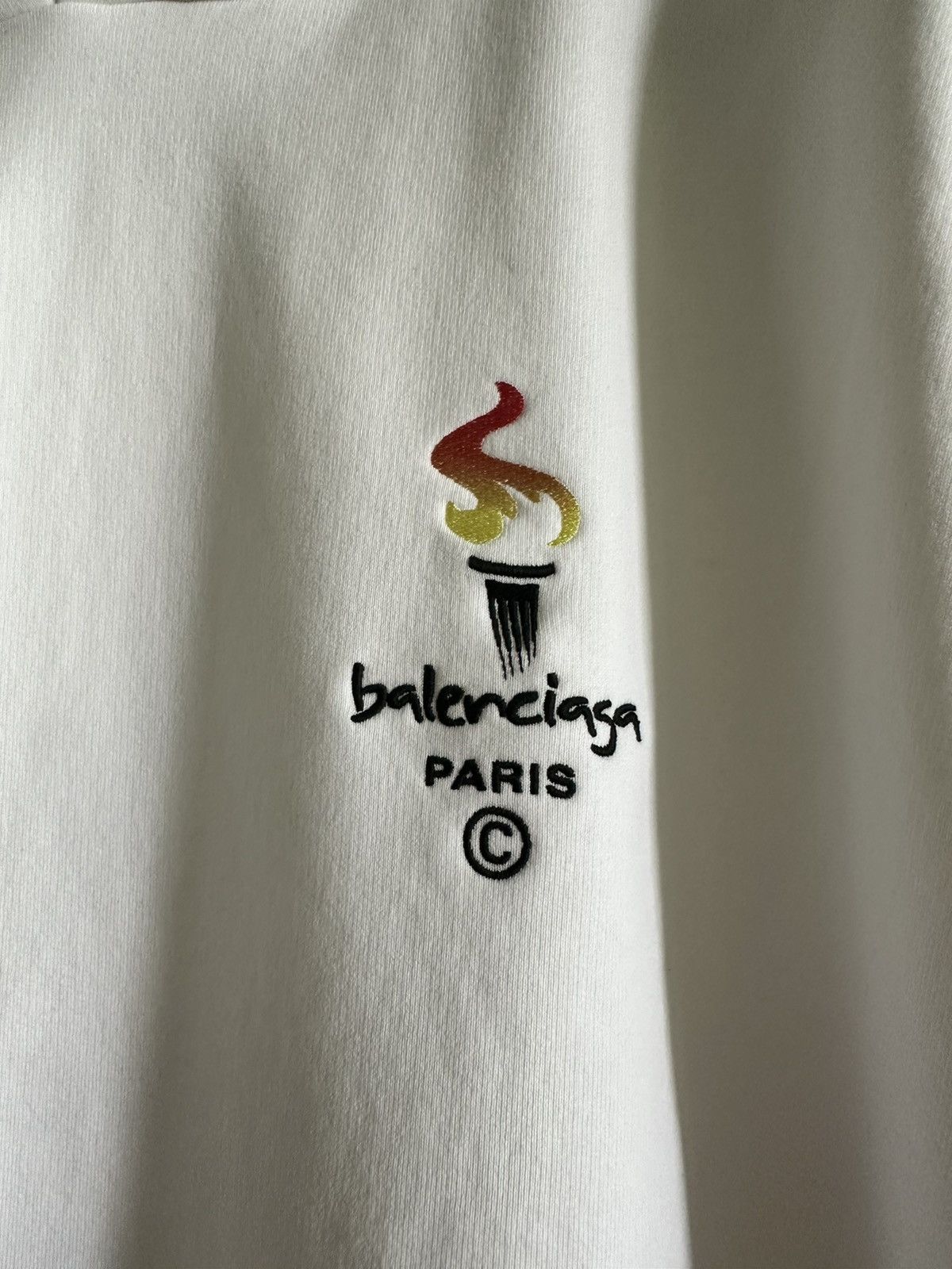 Balenciaga PARIS OLYMPICS EMBROIDERY HOODIE IN WHITE Size US XS / EU 42 / 0 - 5 Thumbnail