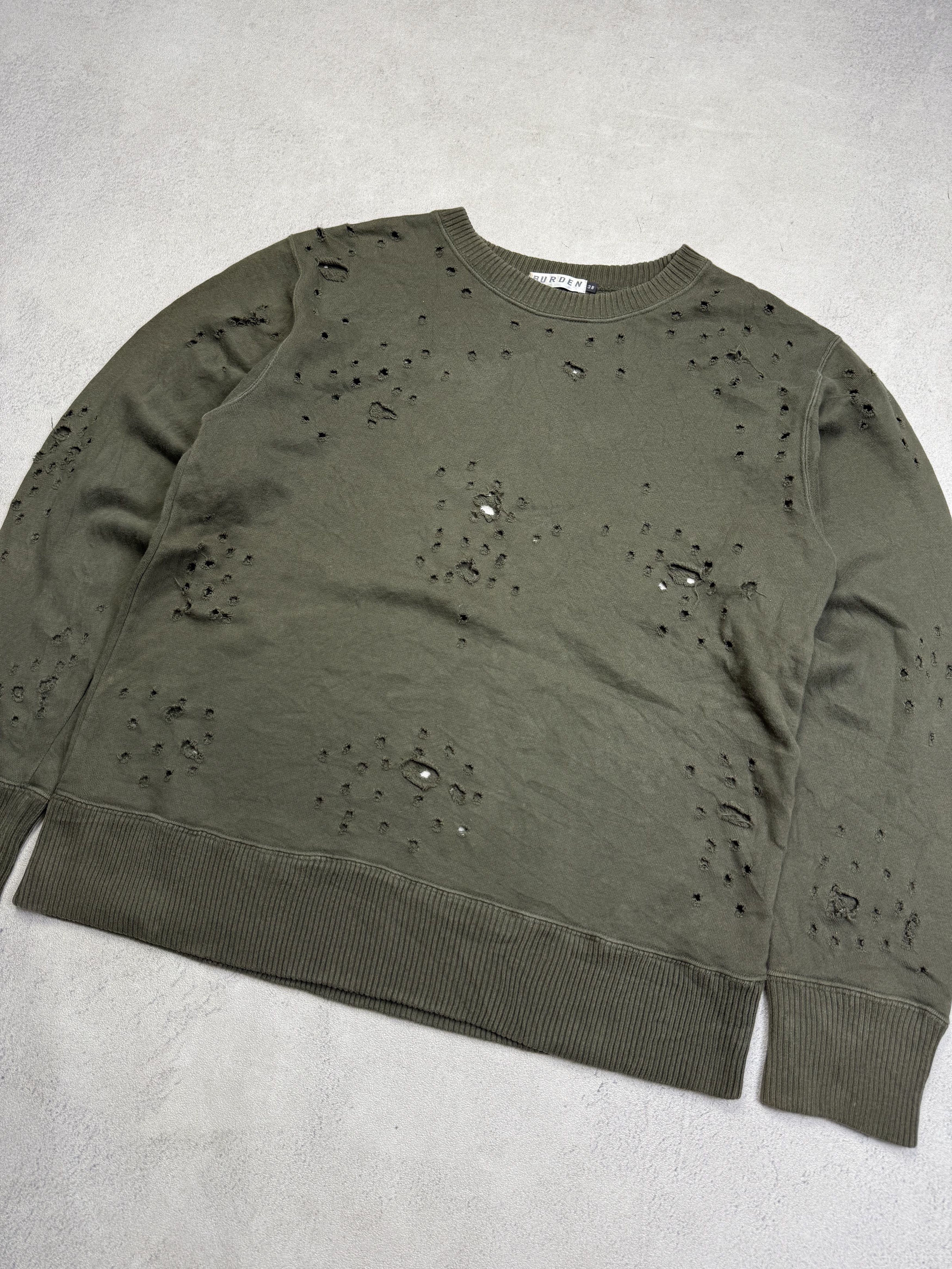 Japanese Brand Burden Distressed Destroyed Grunge Sweatshirt Crewneck Size US M / EU 48-50 / 2 - 7 Thumbnail