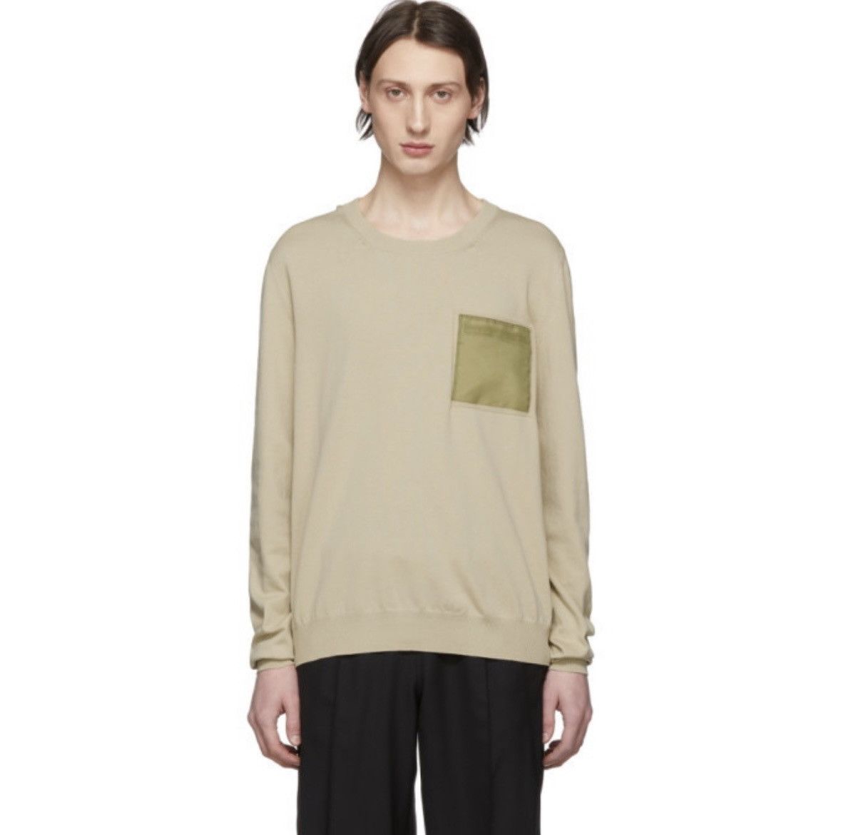 Maison Margiela Maison Margiela Beige Front Pocket Sweater Beige Size US M / EU 48-50 / 2 - 1 Thumbnail
