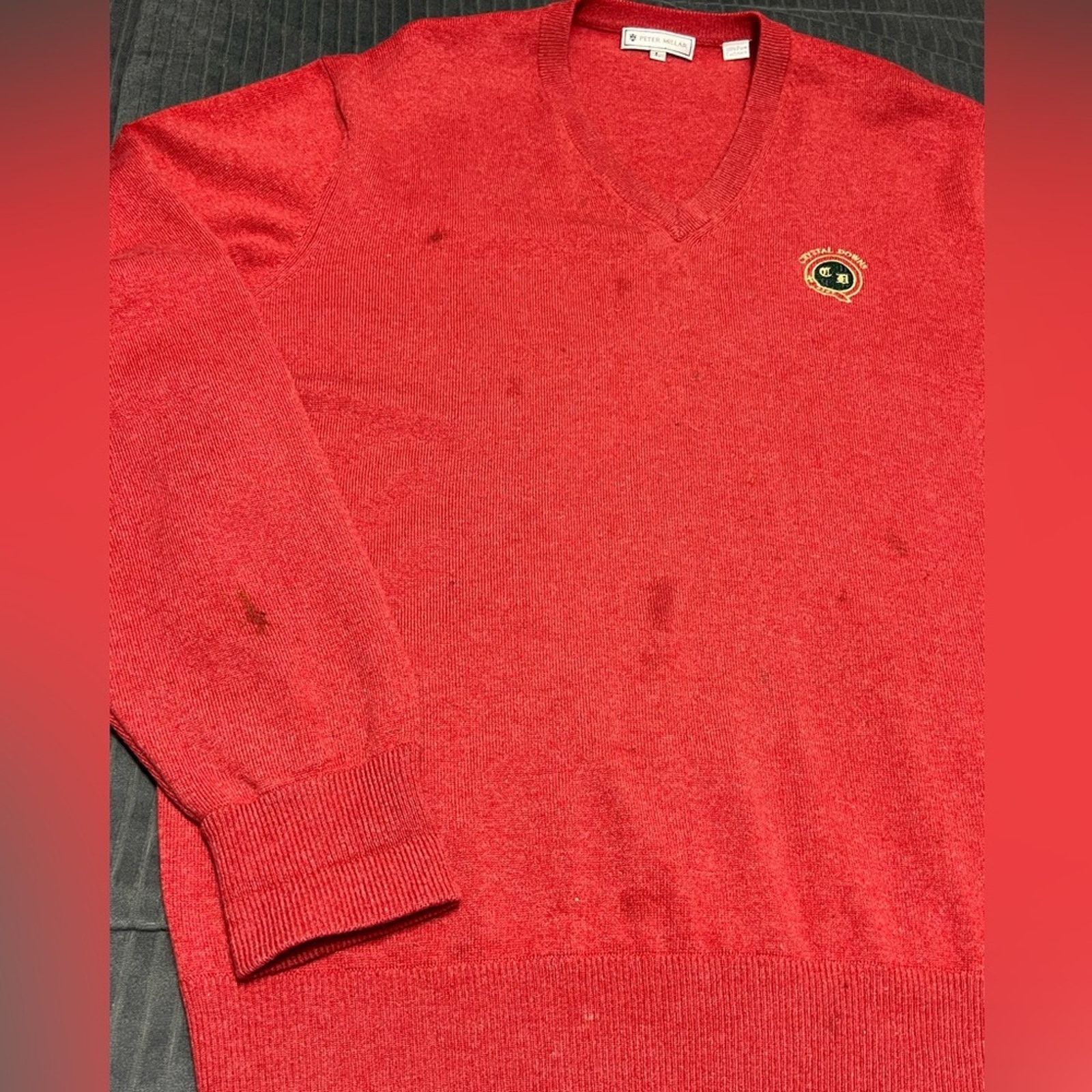 Peter Millar Peter Millar Mens 100% Cashmere V Neck Sweater CRYSTAL DOWNS Size US L / EU 52-54 / 3 - 5 Thumbnail
