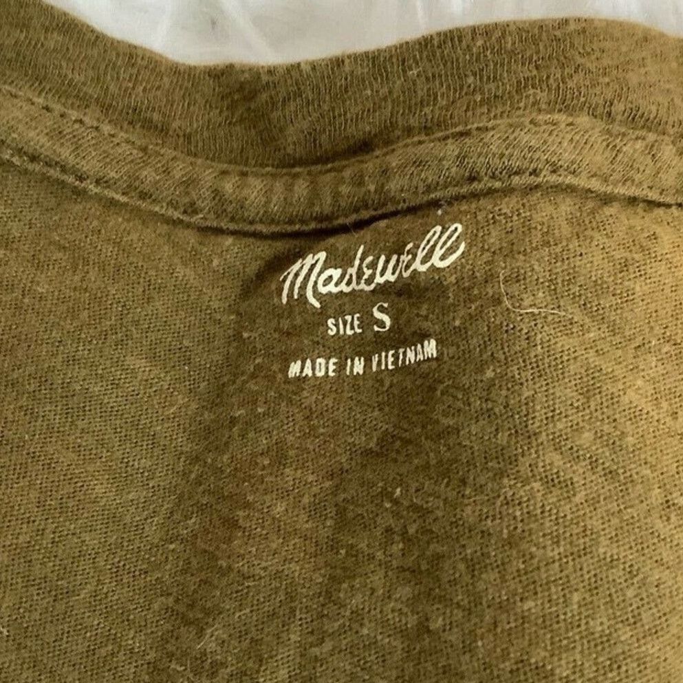 Madewell Madewell Olive Green Linen V-Neck Pocket Tee Women’s Small Size S / US 4 / IT 40 - 4 Thumbnail