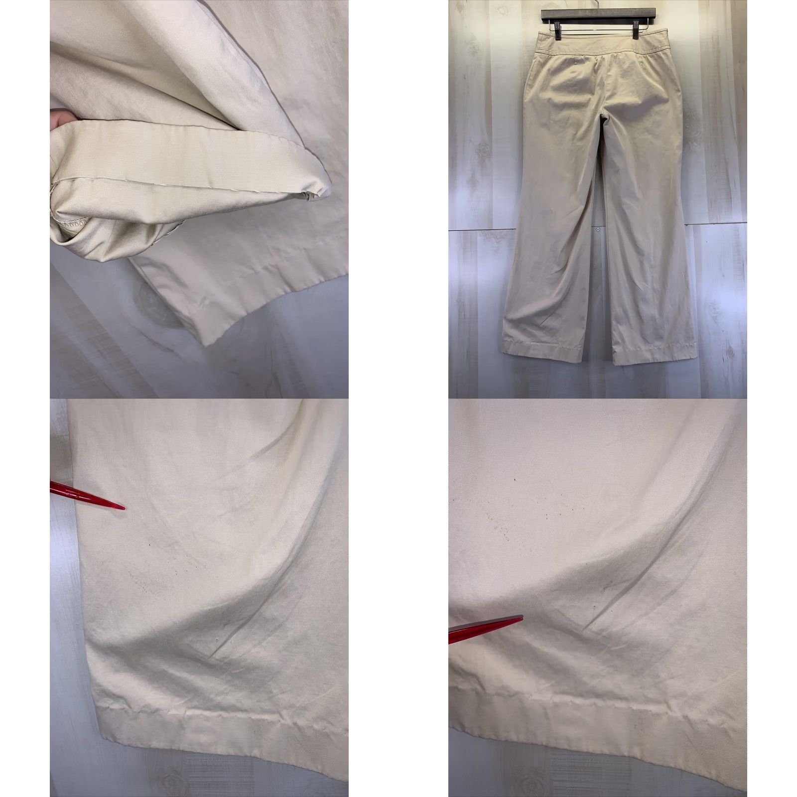 J.Crew J.CREW Stretch Khaki Straight Wide Leg Womens Pants 8-7815 Size 8 Beige Cotton Blend Chino Flats Front Casual Workwear Vintage: No Womens Size 30" / US 8 / IT 44 - 8 Thumbnail