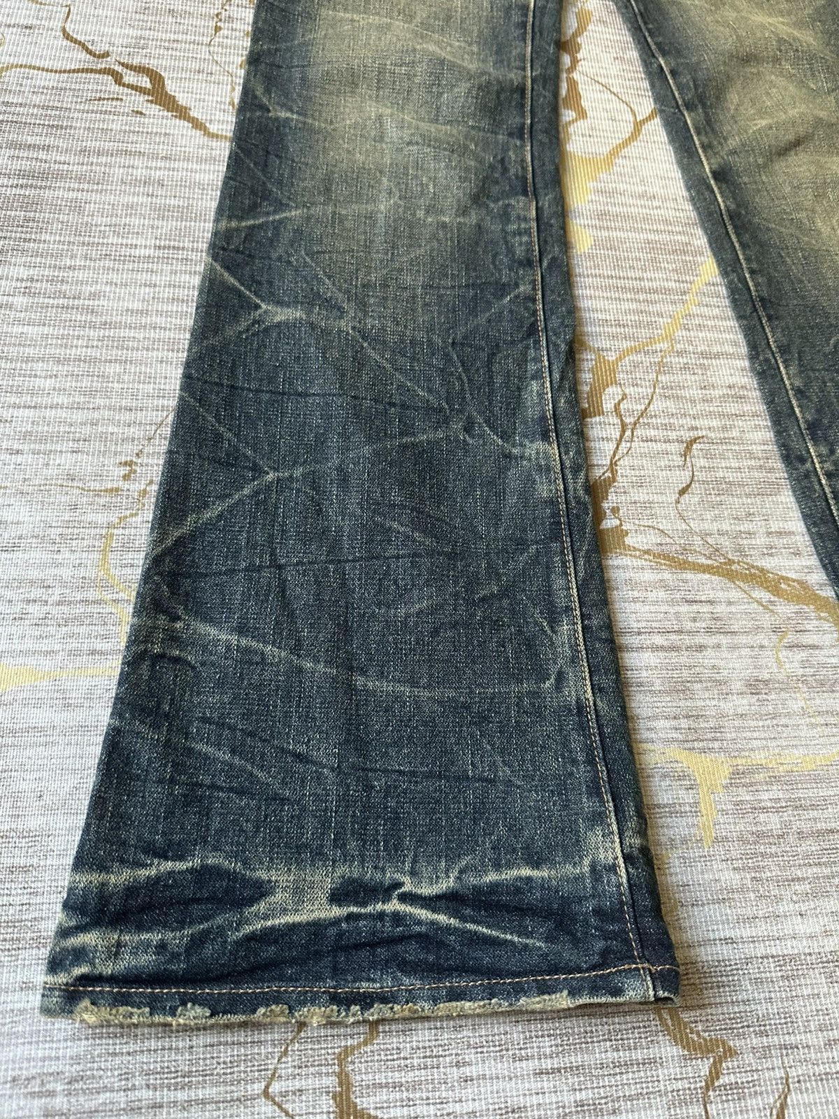 Tornado Mart FLARE Sky Bomber Distressed Claw Marks Design Denim Size US 31 - 7 Thumbnail