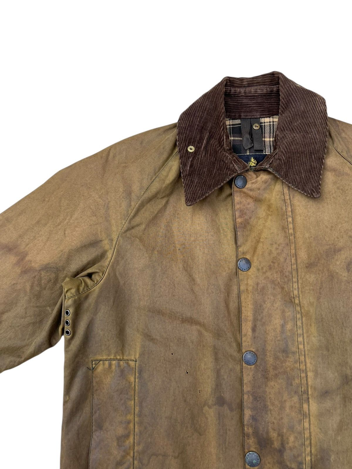 Barbour Trashed Vintage Barbour Beaufort Distressed Waxed Jacket Size US S / EU 44-46 / 1 - 6 Thumbnail