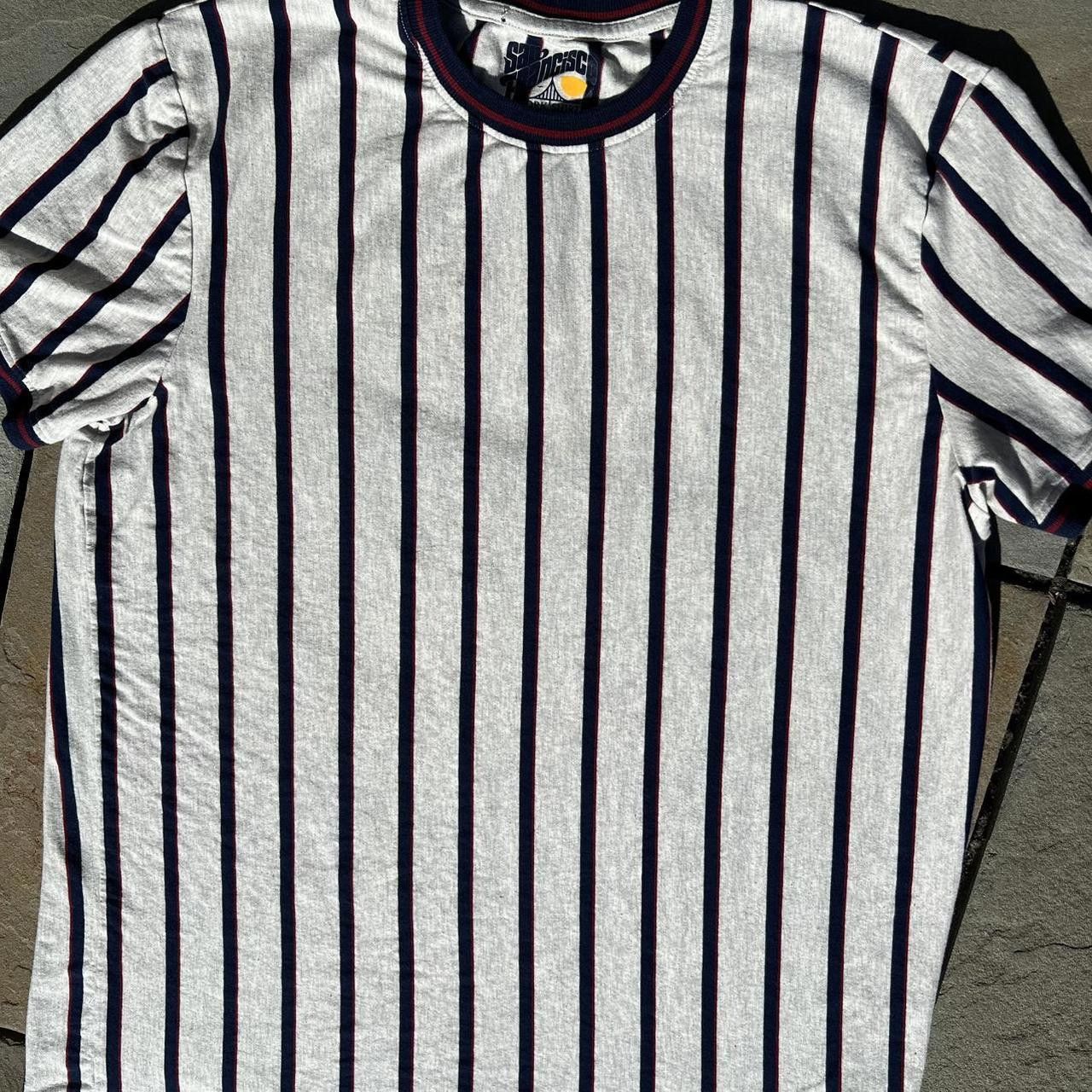 Other Vertical Striped Heather Grey Navy Red T-shirt Size US L / EU 52-54 / 3 - 2 Thumbnail