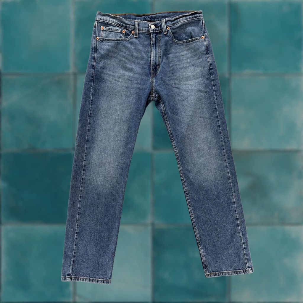 Levi's Levi's 505 Jeans Mens 34x32 Blue Medium Wash Regular Straight Stretch Denim Pants Size US 34 / EU 50 - 1 Thumbnail