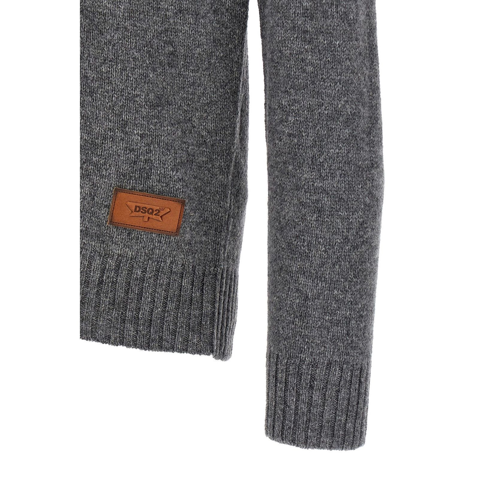 Dsquared2 DSQUARED2 Intarsia Gray Wool Sweater New & Authentic (Men's Size US M / EU 48-50 / 2 - 4 Thumbnail