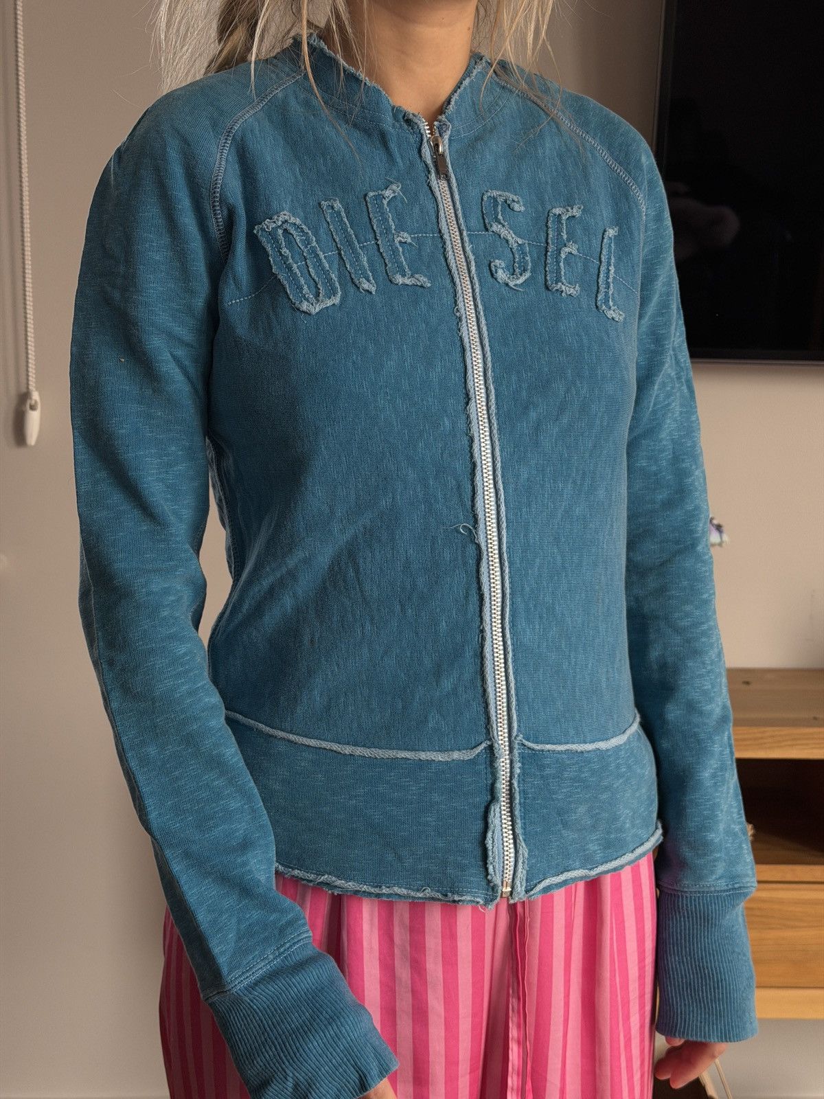 Diesel Diesel vintage distressed zip sweater logo Size M / US 6-8 / IT 42-44 - 20 Thumbnail