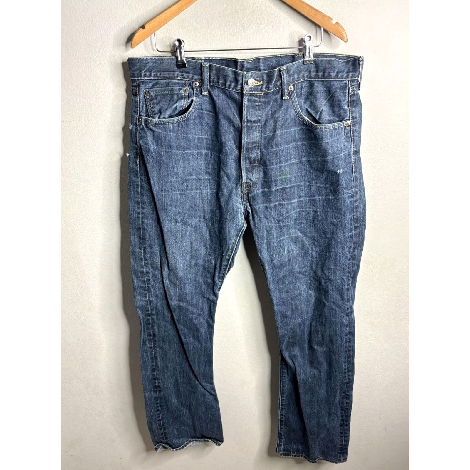 Levi's Levi'S 501 High Rise Mens Jeans Blue Medium Wash Distressed Denim Size US 38 / EU 54 - 4 Thumbnail
