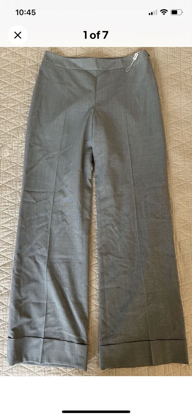 Cuffed Wide Leg Wool Trouser
