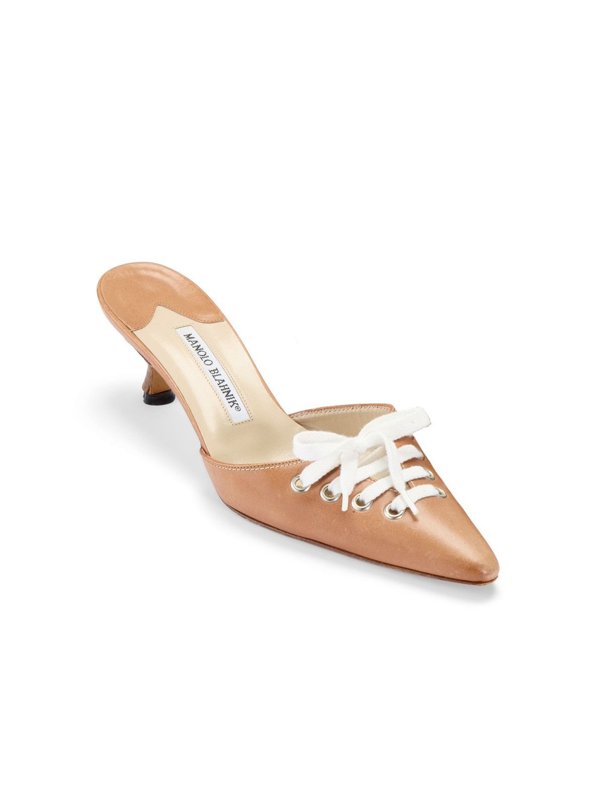 Manolo Blahnik Manolo Blahnik 2000s Brown Sneaker Lace Up Mule Heels Size US 9 / IT 39 - 1 Thumbnail