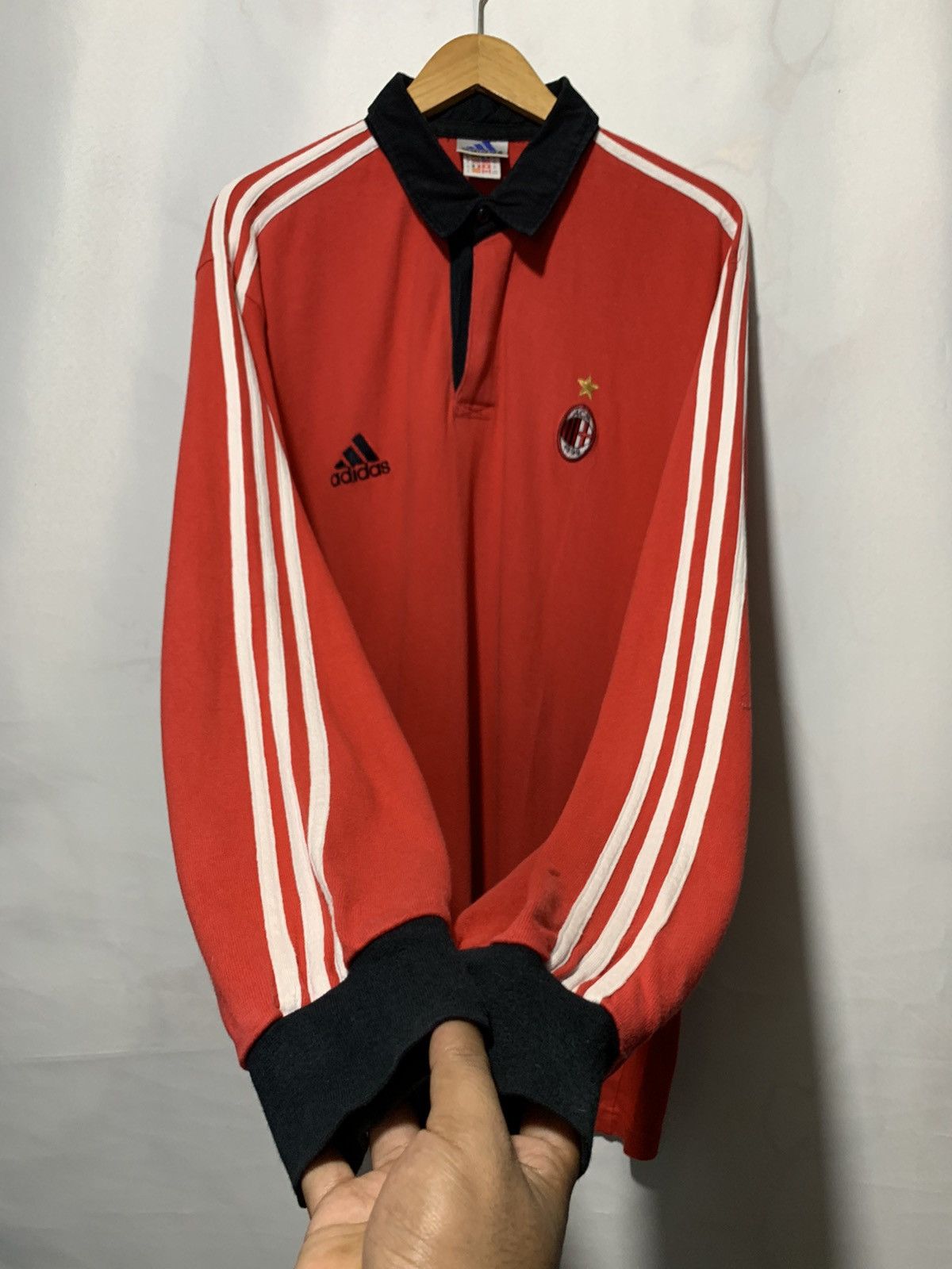 Adidas × Vintage 00s Adidas Ac Milan polo shirt Size US XL / EU 56 / 4 - 2 Thumbnail