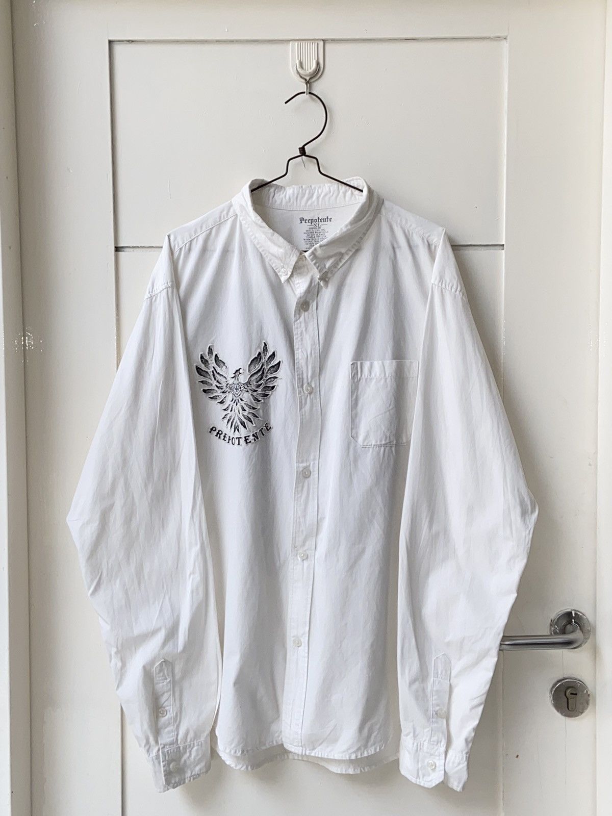 Issey Miyake × Japanese Brand × Vintage PREPOTENTE White Motive Shirt Size US L / EU 52-54 / 3 - 1 Thumbnail