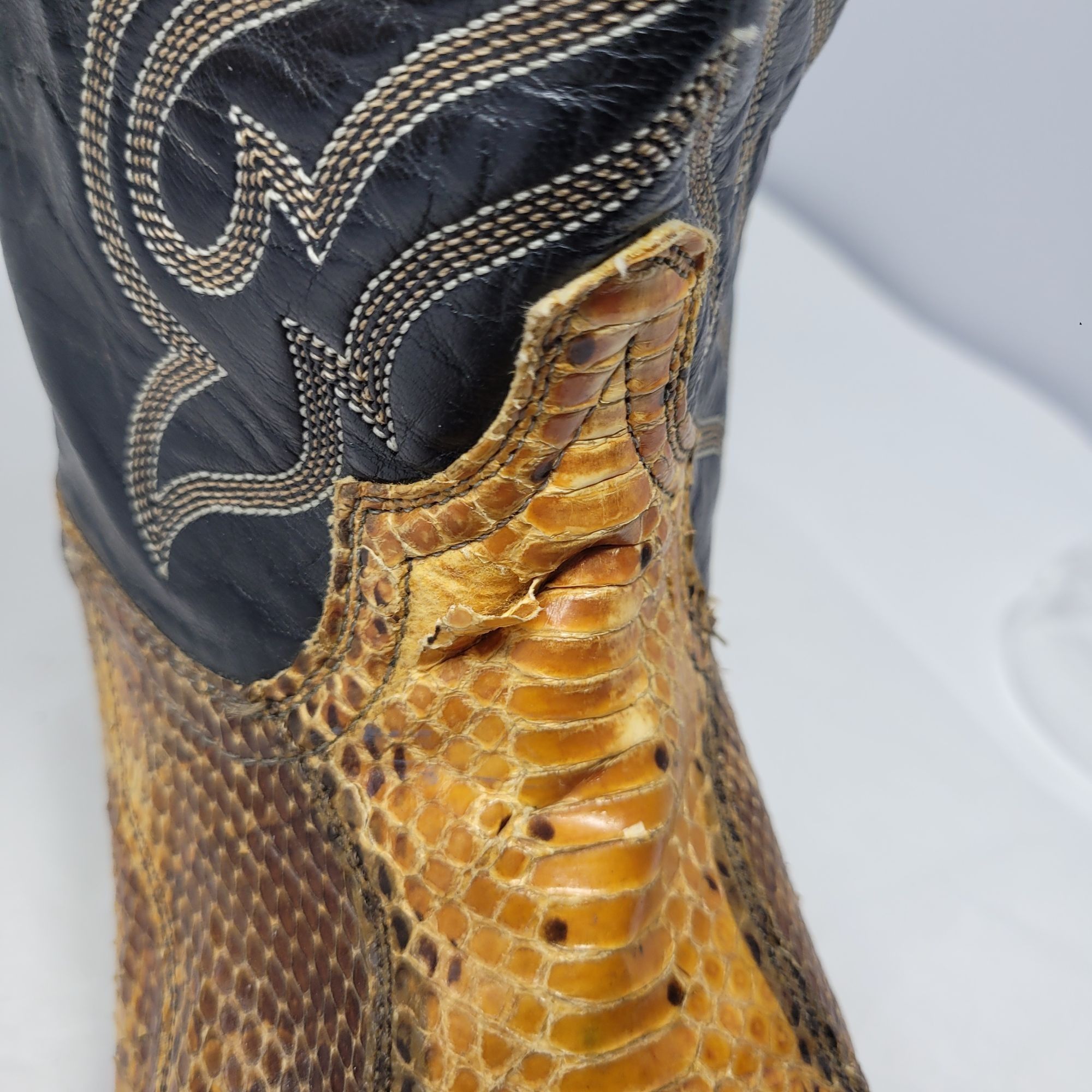 Vintage Vtg Acme Royals Western Cowboy Boots Sz 9 Black Leather Yell Size US 9 / EU 42 - 8 Thumbnail
