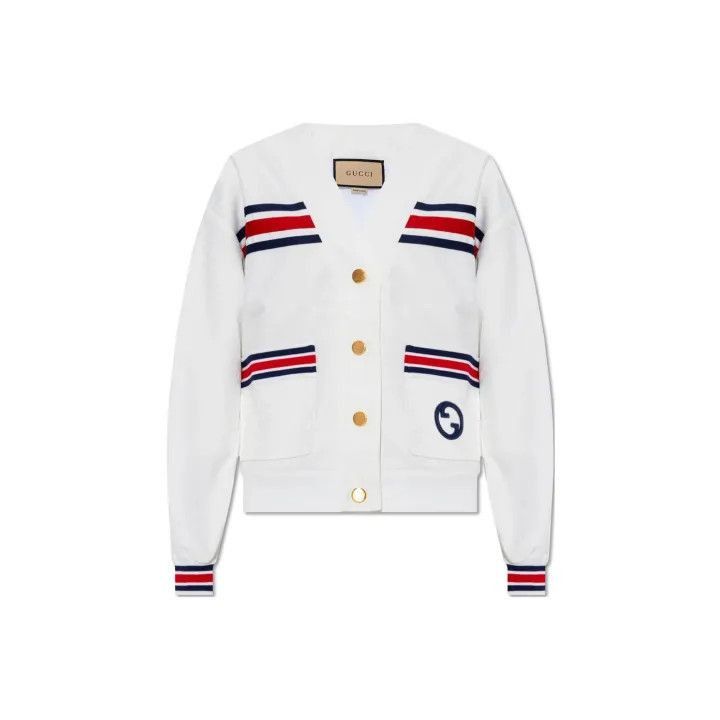 Gucci Gucci Striped V-Neck Cardigan for Women-2507 Size XL / US 12-14 / IT 48-50 - 6 Thumbnail