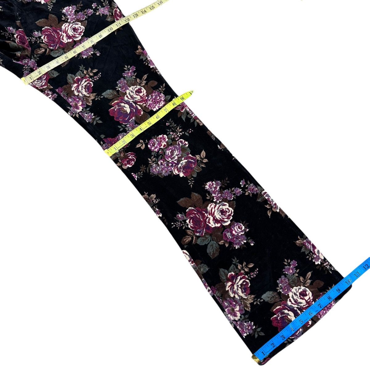 Tornado Mart Tornado Mart Velvet Floral Flare Pants Size 30" / US 8 / IT 44 - 17 Thumbnail