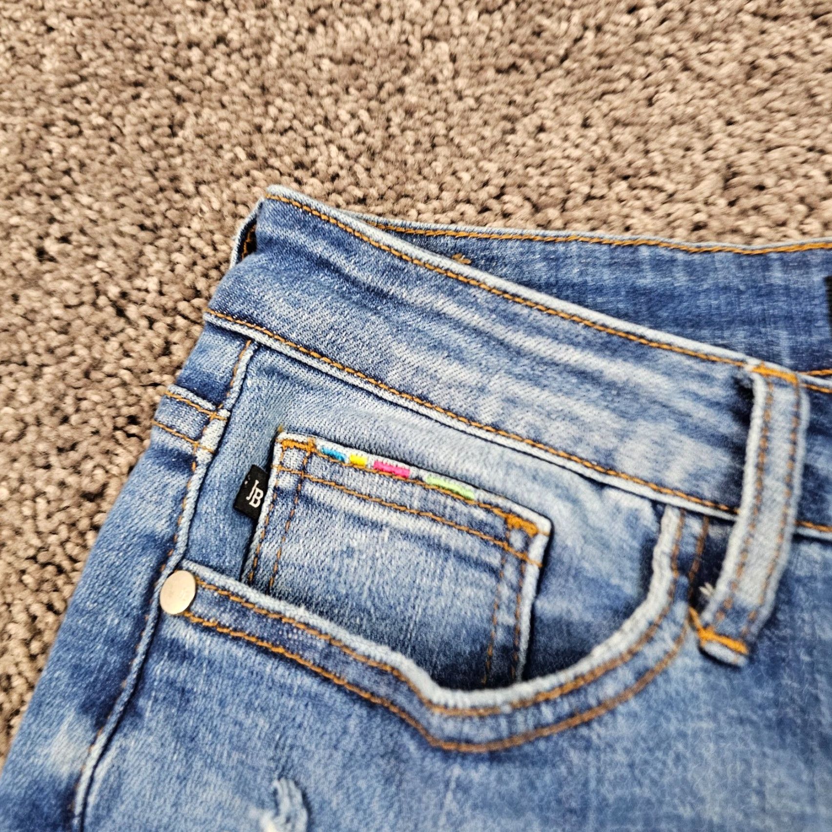 Rainbow Vintage Judy Blue Women’s Skinny Jeans 27 Mid Rise Rainbow Stretch Distressed Medium Wash Size 27" / US 4 / IT 40 - 4 Thumbnail