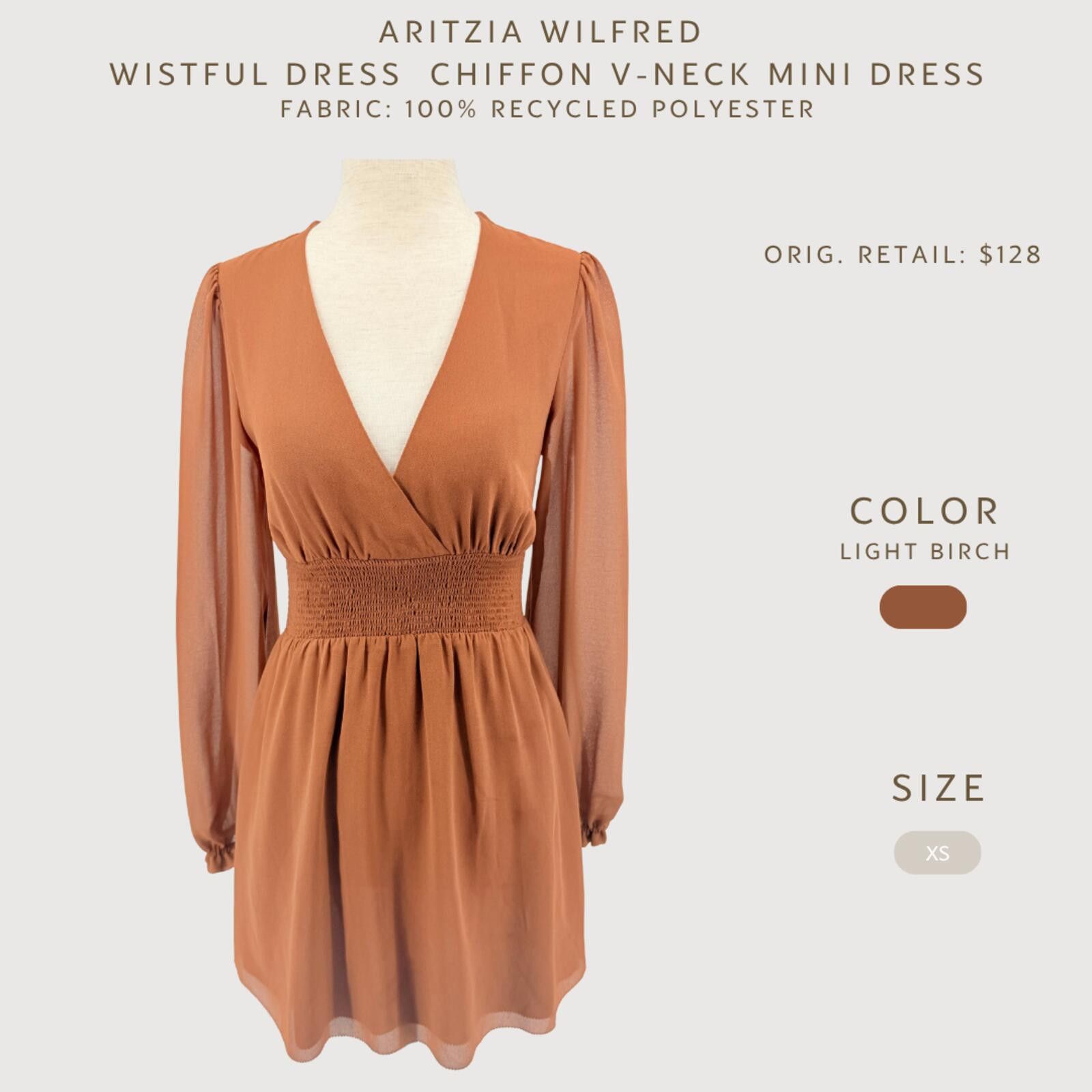 Other Aritzia Wilfred Wistful Mini Dress Light Birch XS Size XS / US 0-2 / IT 36-38 - 2 Thumbnail