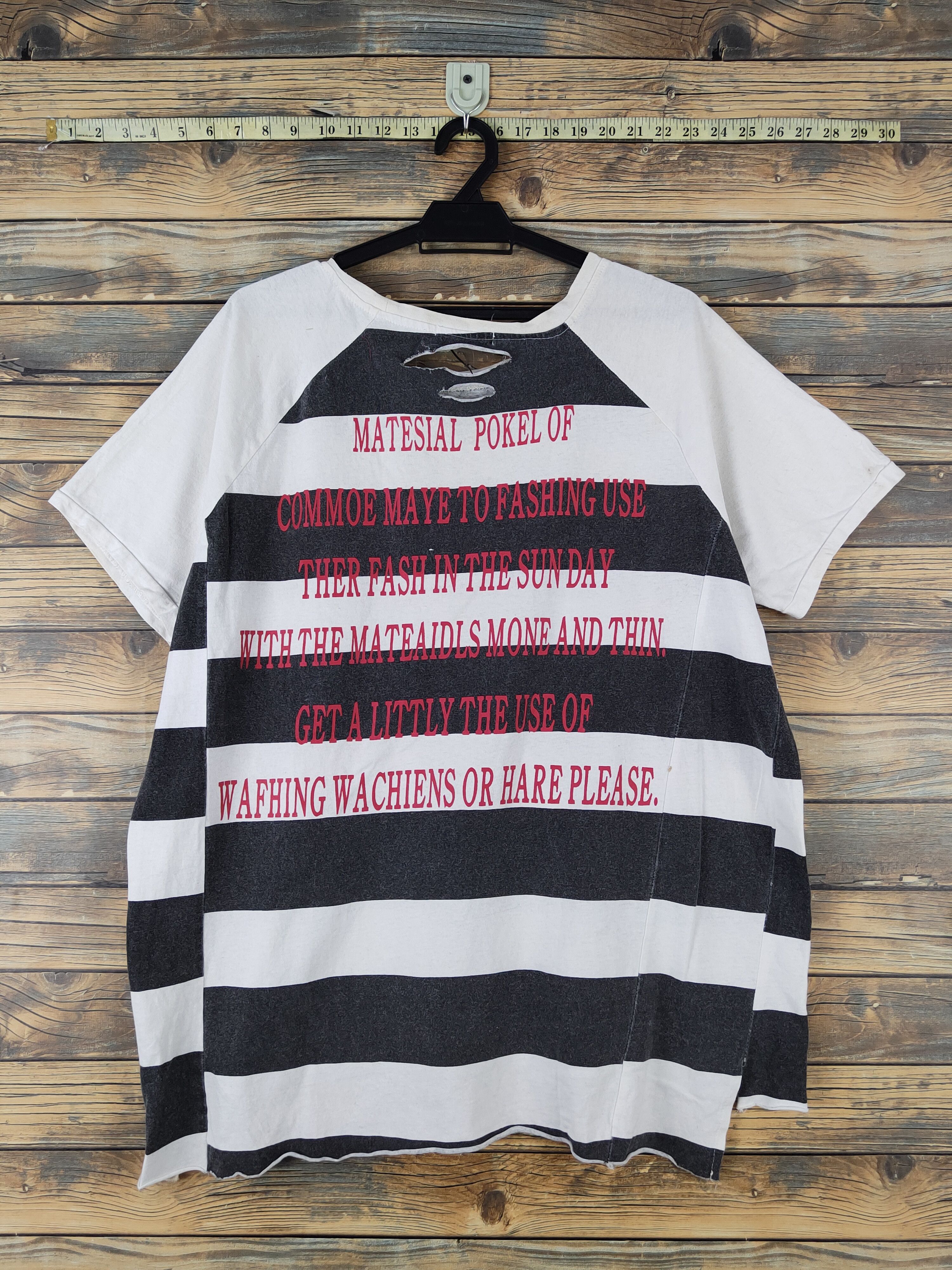 Sanshiyiding Black White Stripe Short Sleeve T-shirts #W1918