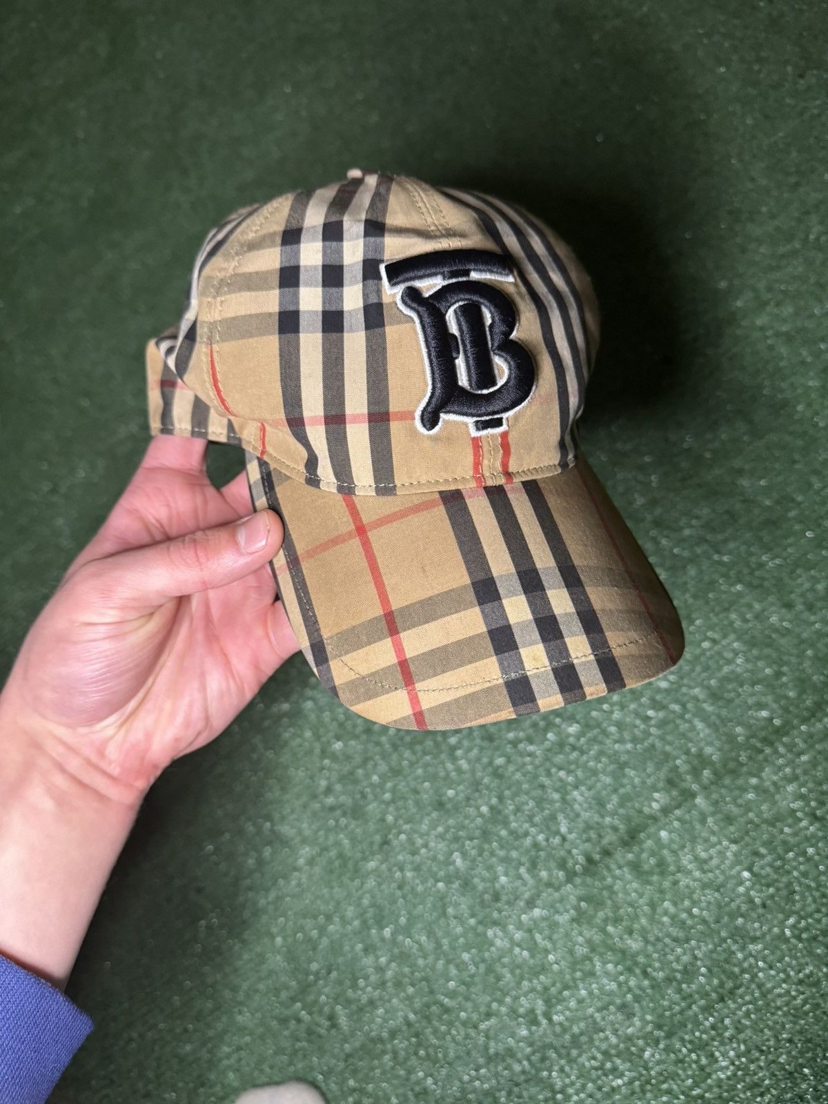 Pre-owned Burberry Tb Logo Hat In Beige