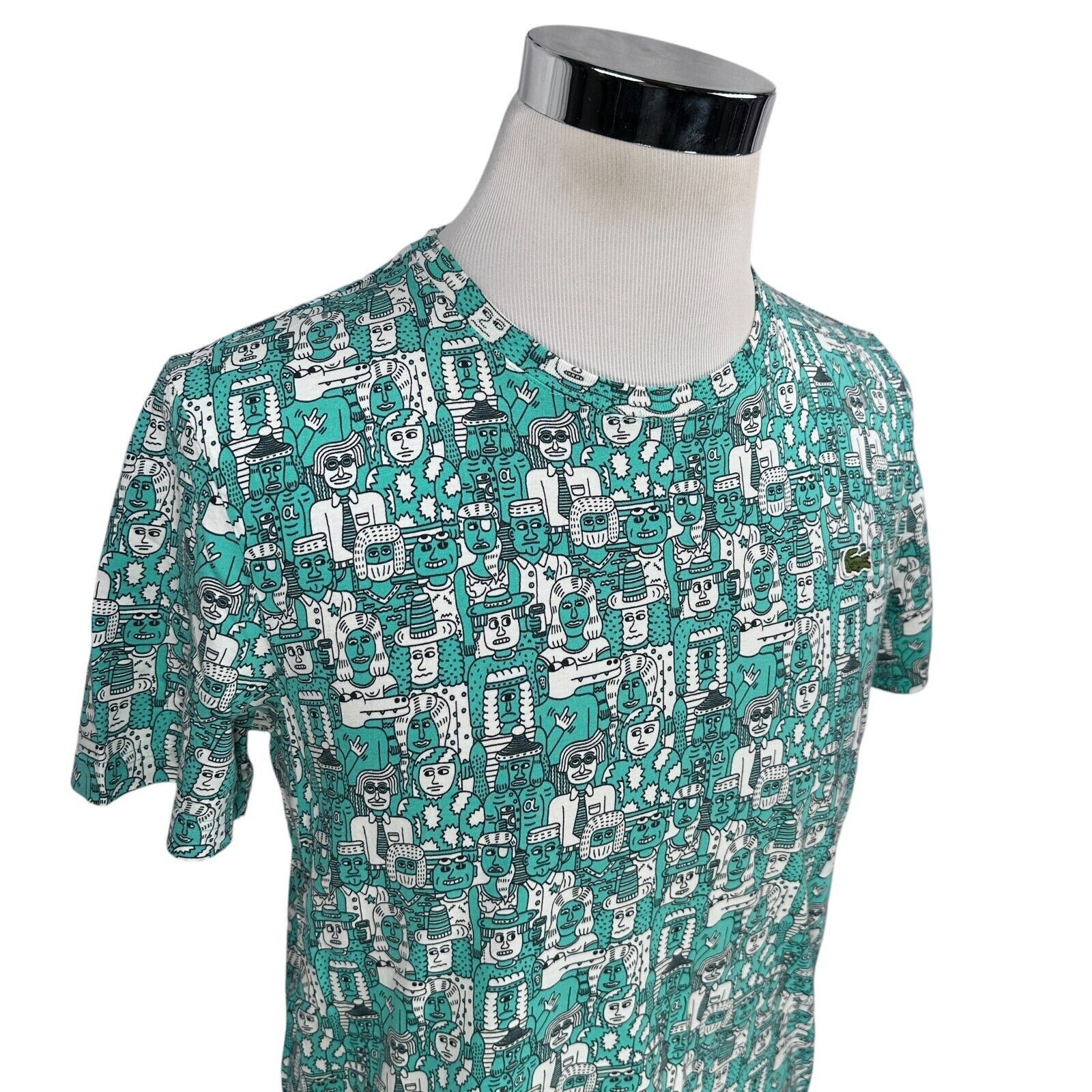 Lacoste Lacoste Live! Andy Rementer AOP T-Shirt Men’s 5 L Blue White Size US L / EU 52-54 / 3 - 2 Thumbnail