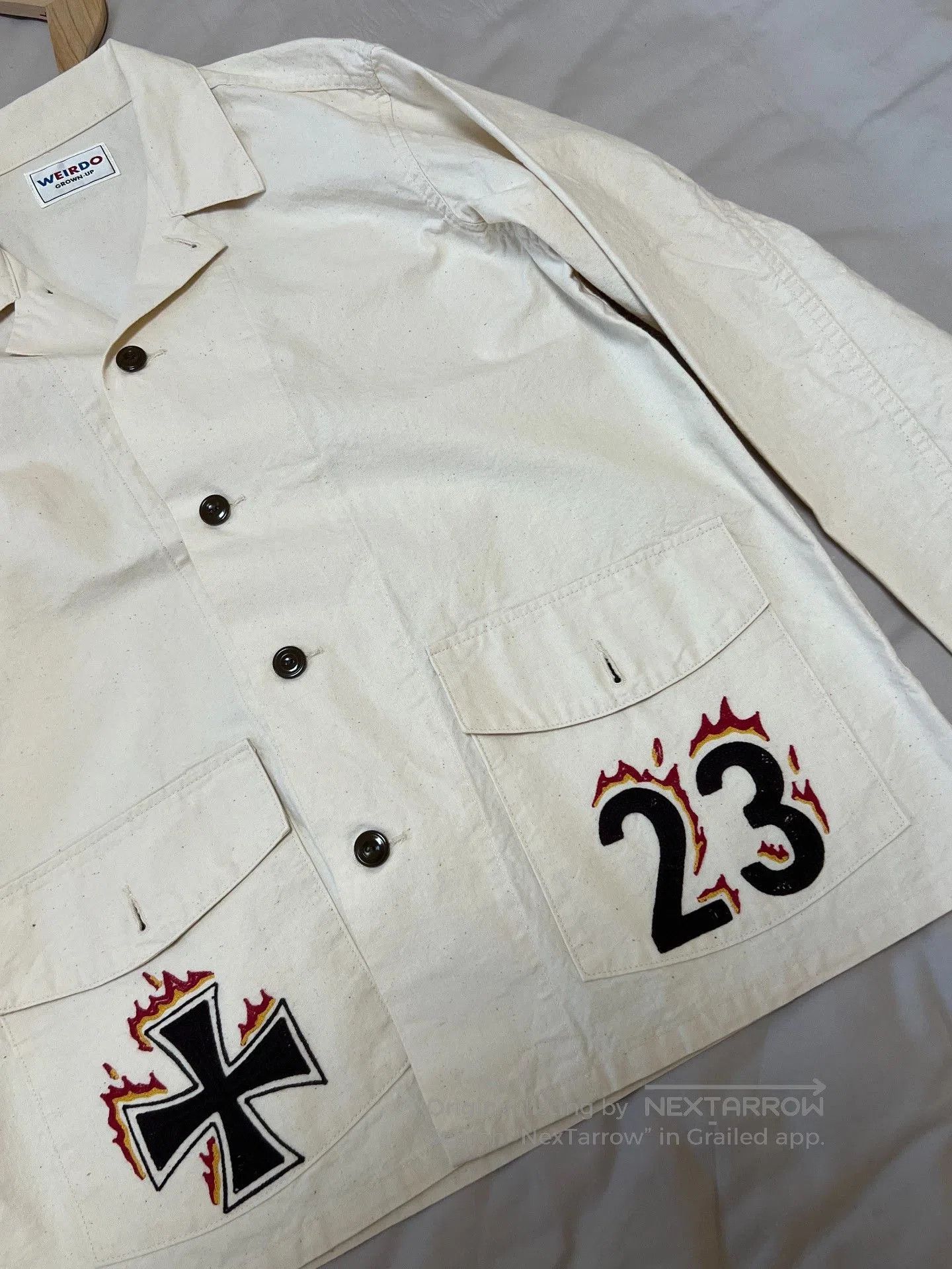 Wacko Maria Weirdo Psycho Embroidered Print Work Jacket. Size US L / EU 52-54 / 3 - 9 Thumbnail