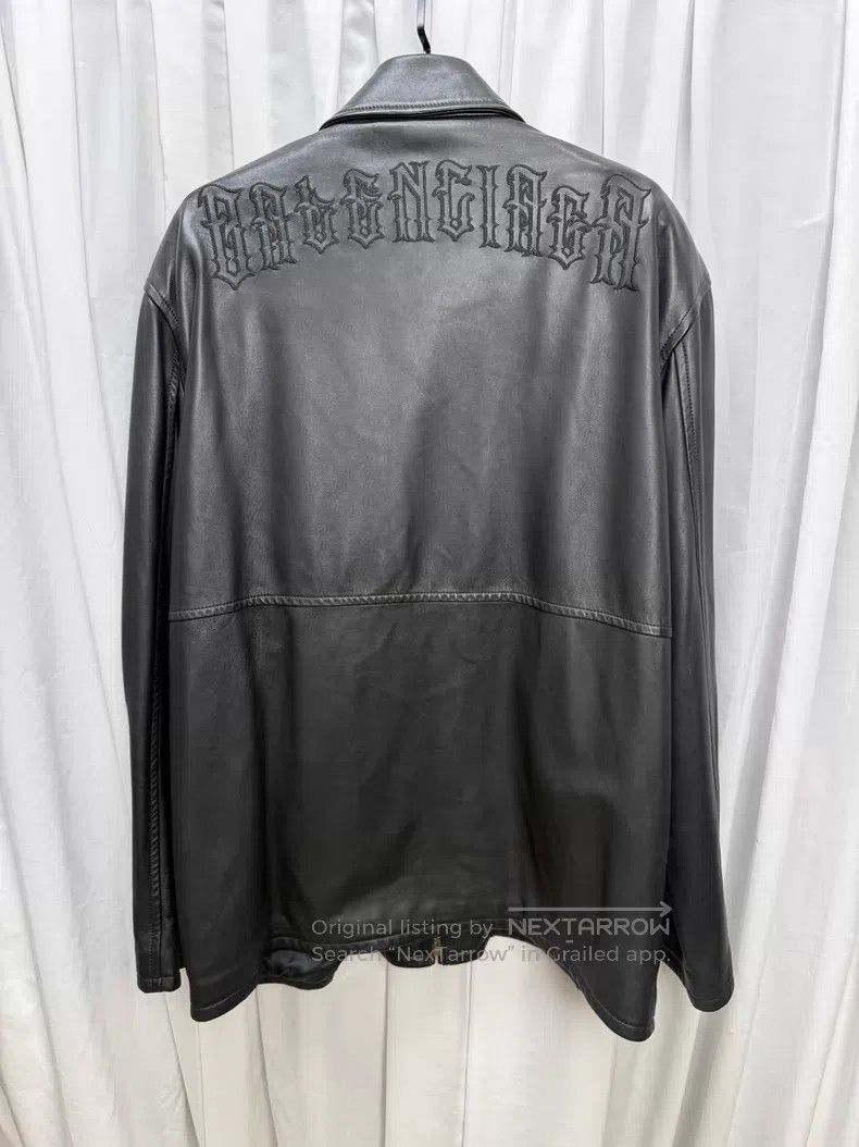 Balenciaga Balenciaga Big Shoulder Embroidered Leather Jacket Size US M / EU 48-50 / 2 - 6 Thumbnail