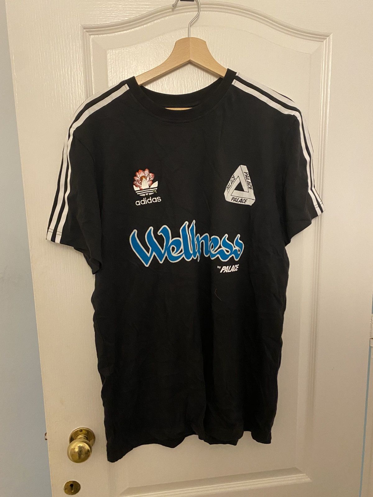Palace adidas Jersey SSL Team Shirt White/Bold Aqua size M
