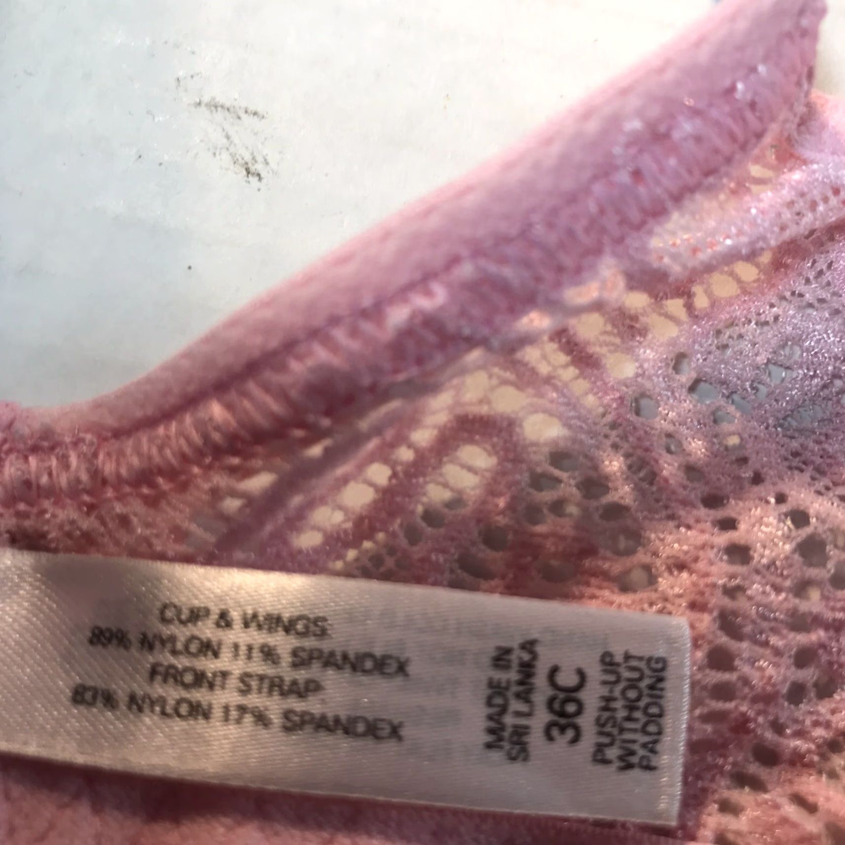 Victoria's Secret Victoria's Secret Very Sexy Pink Lace Push Up Bra Womens Size 36C, Opaque, Lightly Lined, Adjustable Straps Size ONE SIZE - 5 Thumbnail