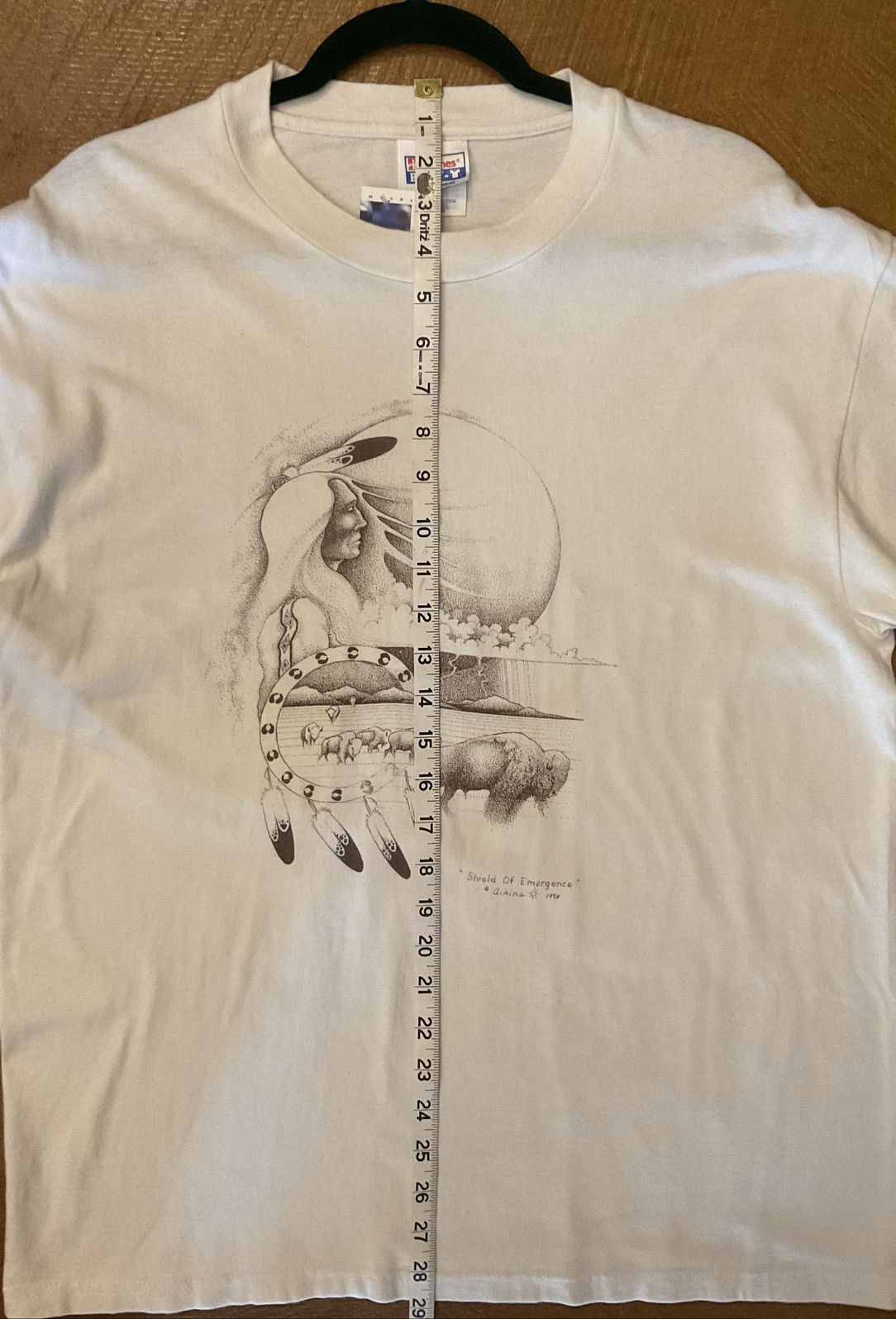 Hanes Vintage Hanes Beefy-T Native American Art Graphic Tshirt Size US L / EU 52-54 / 3 - 3 Thumbnail