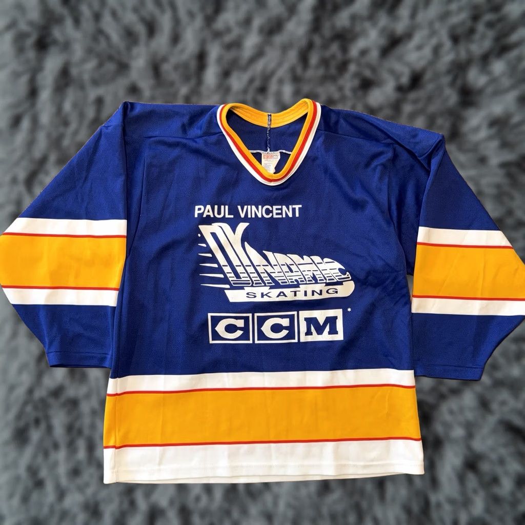 Vintage VINTAGE CCM Jersey Shirt Men’s Medium Blue Graphic Print 80s Skating Sport Logo Size US M / EU 48-50 / 2 - 1 Thumbnail