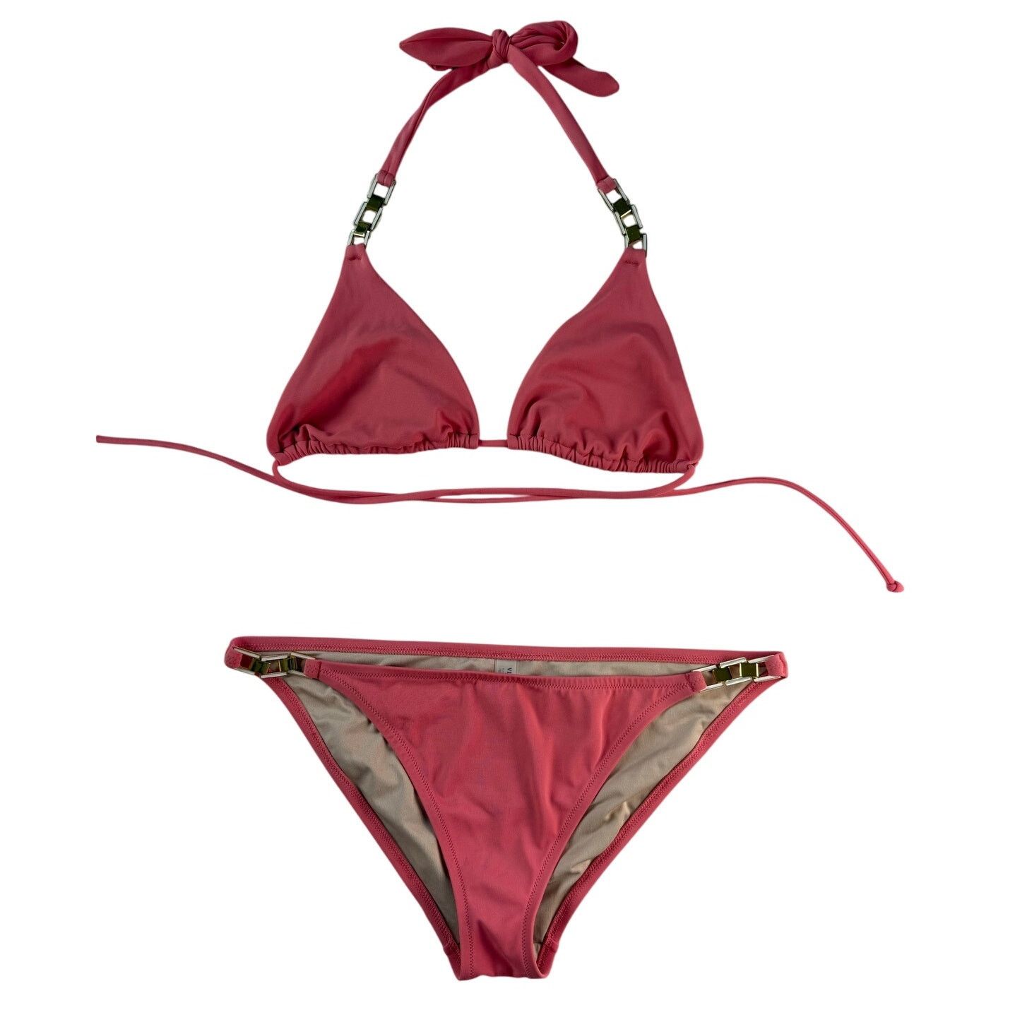 Victoria's Secret Victoria's Secret Coral Pink Swimsuit, Chain Detail, Sz L Size L / US 10 / IT 46 - 1 Thumbnail
