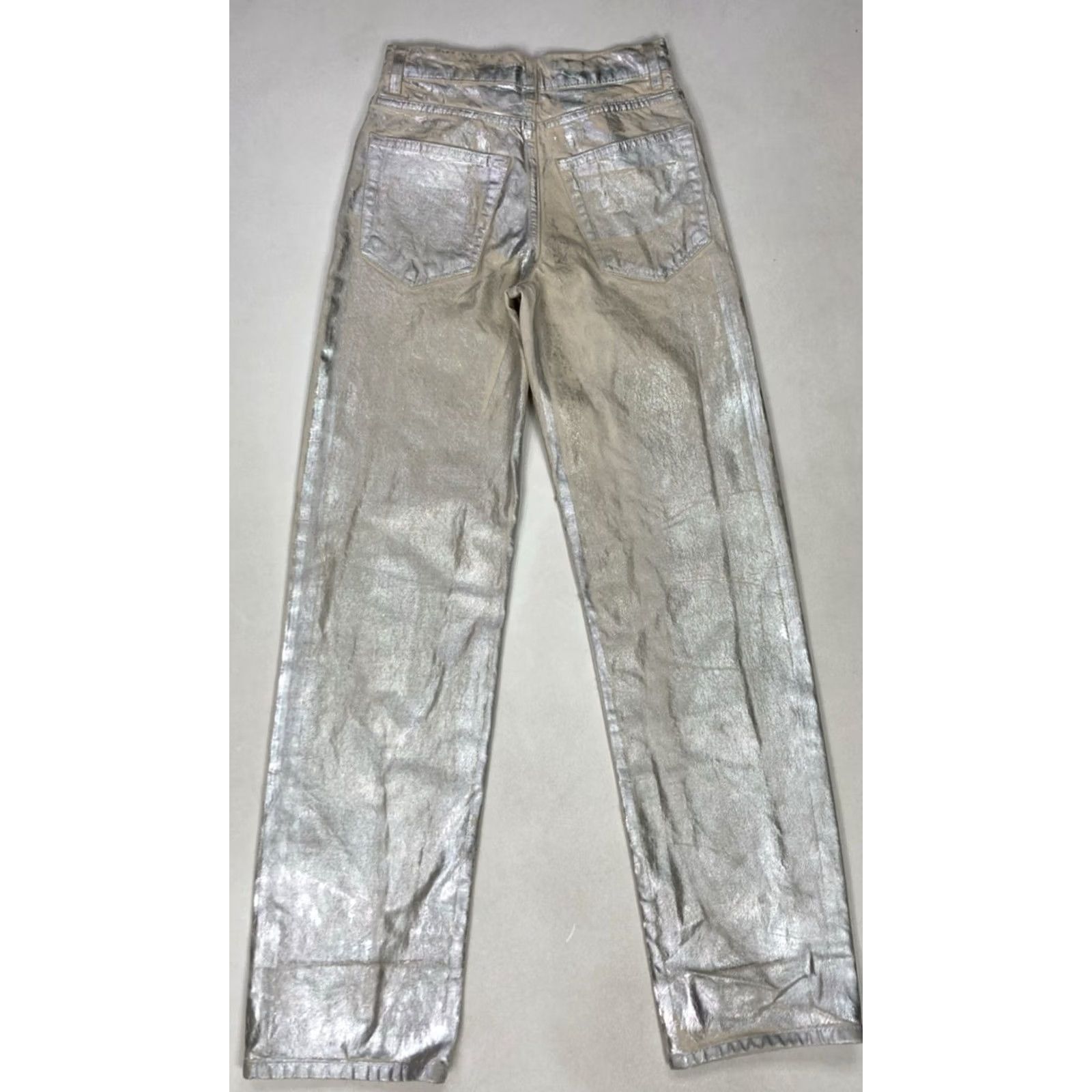 Zara Zara Jeans Women Size 2 Boyfriend Denim Silver 5-Pocket Inseam 32" Cotton Rise Mid Regular Clothes Pants Shirtable? Size 26" / US 2 / IT 38 - 3 Thumbnail