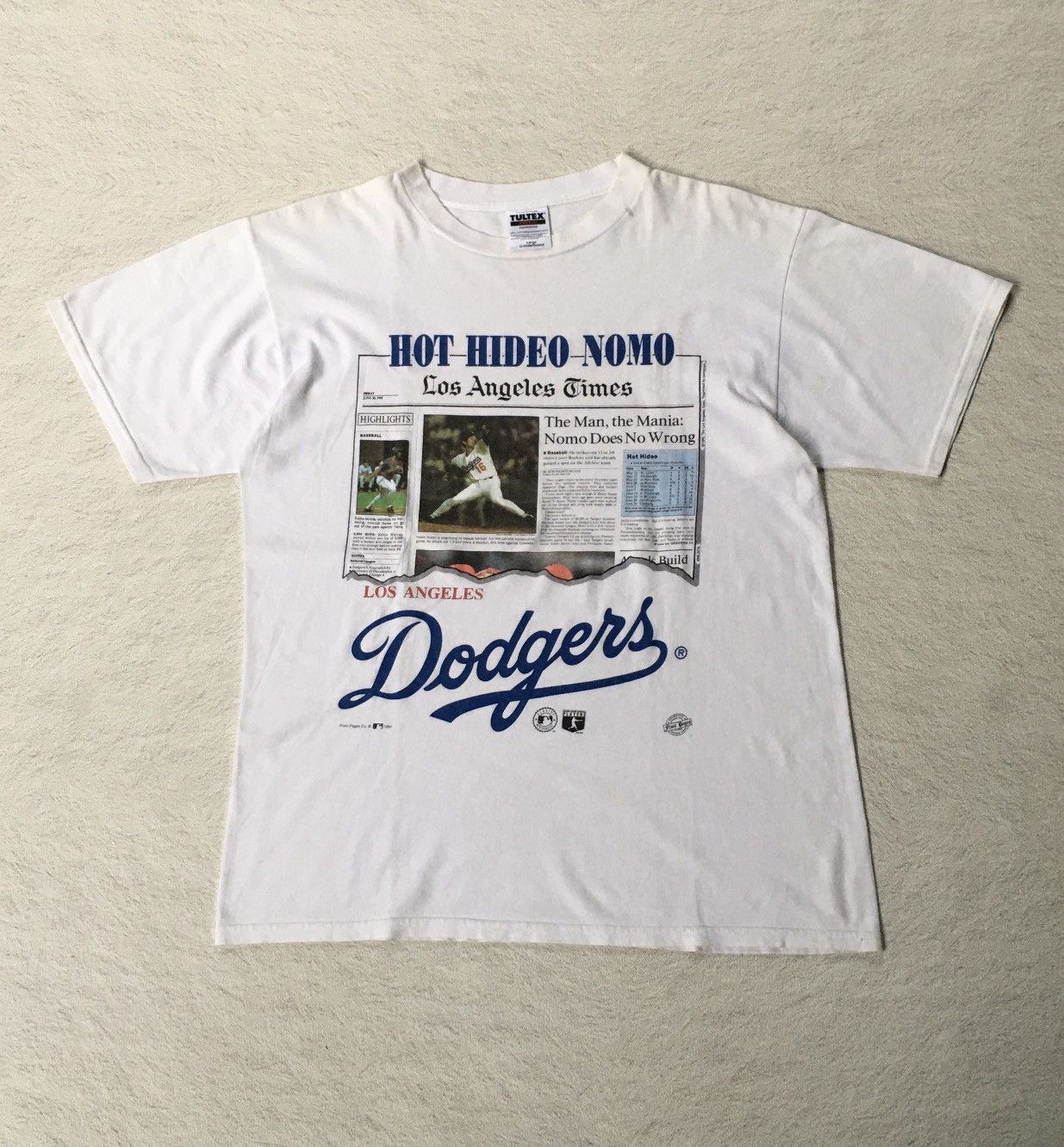 MLB Vintage Hideo Nomo LA Dodgers Tee Size US L / EU 52-54 / 3 - 1 Thumbnail
