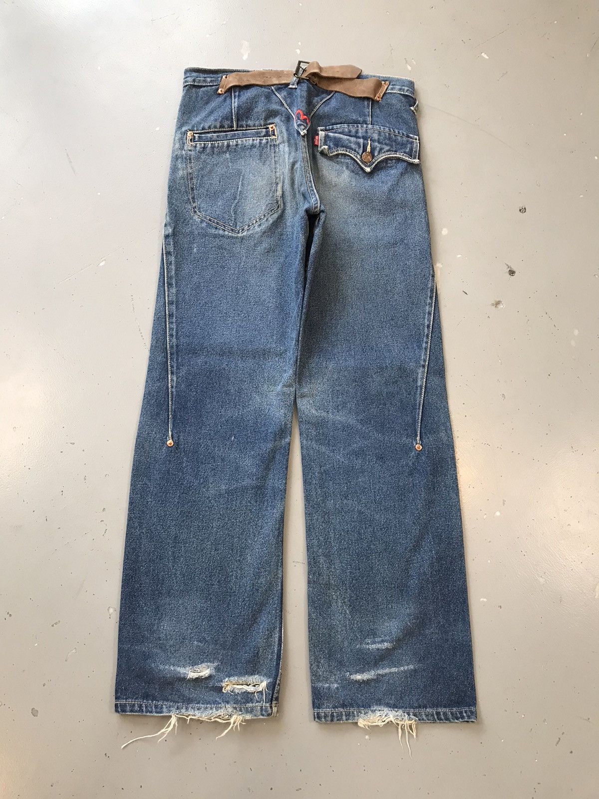 Japanese Brand × Vintage Vintage Evisu inspired seagull buckle belt straight denim Size US 30 / EU 46 - 2 Thumbnail