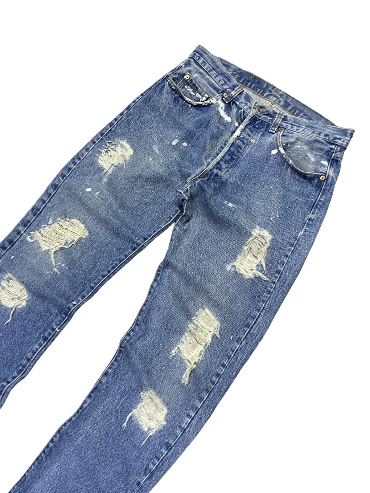 Levi's × Vintage Vintage 80s Levis 501 Button Fly Distressed Jeans Size US 32 / EU 48 - 3 Thumbnail